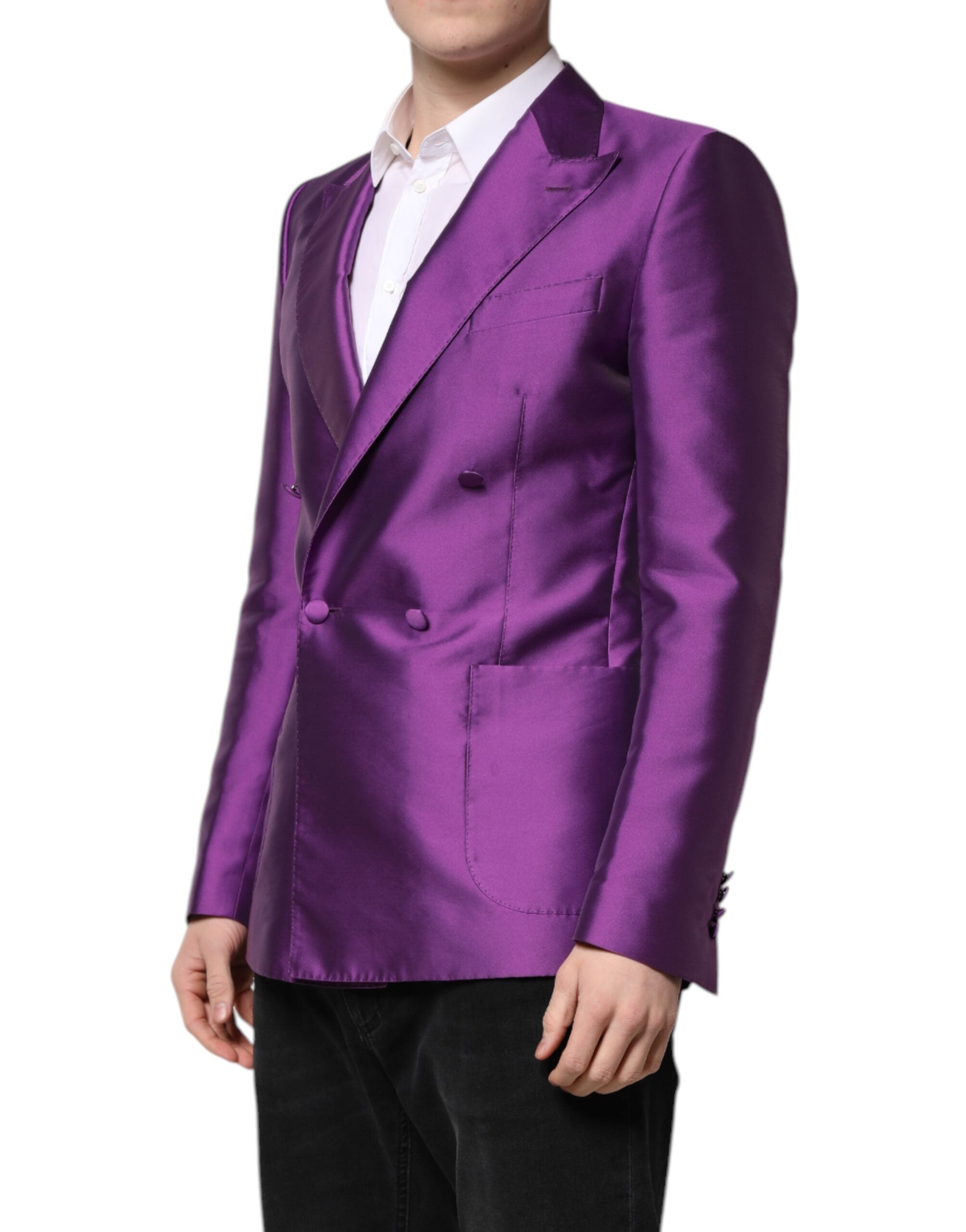 Blazer croisé violet pour homme Dolce &amp; Gabbana