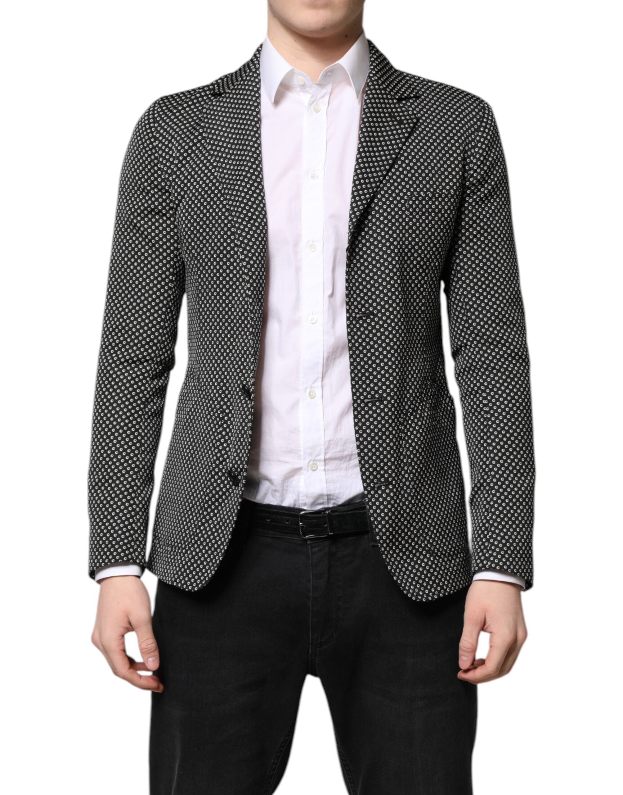Blazer de costume pour homme Dolce &amp; Gabbana à motifs noirs et blancs