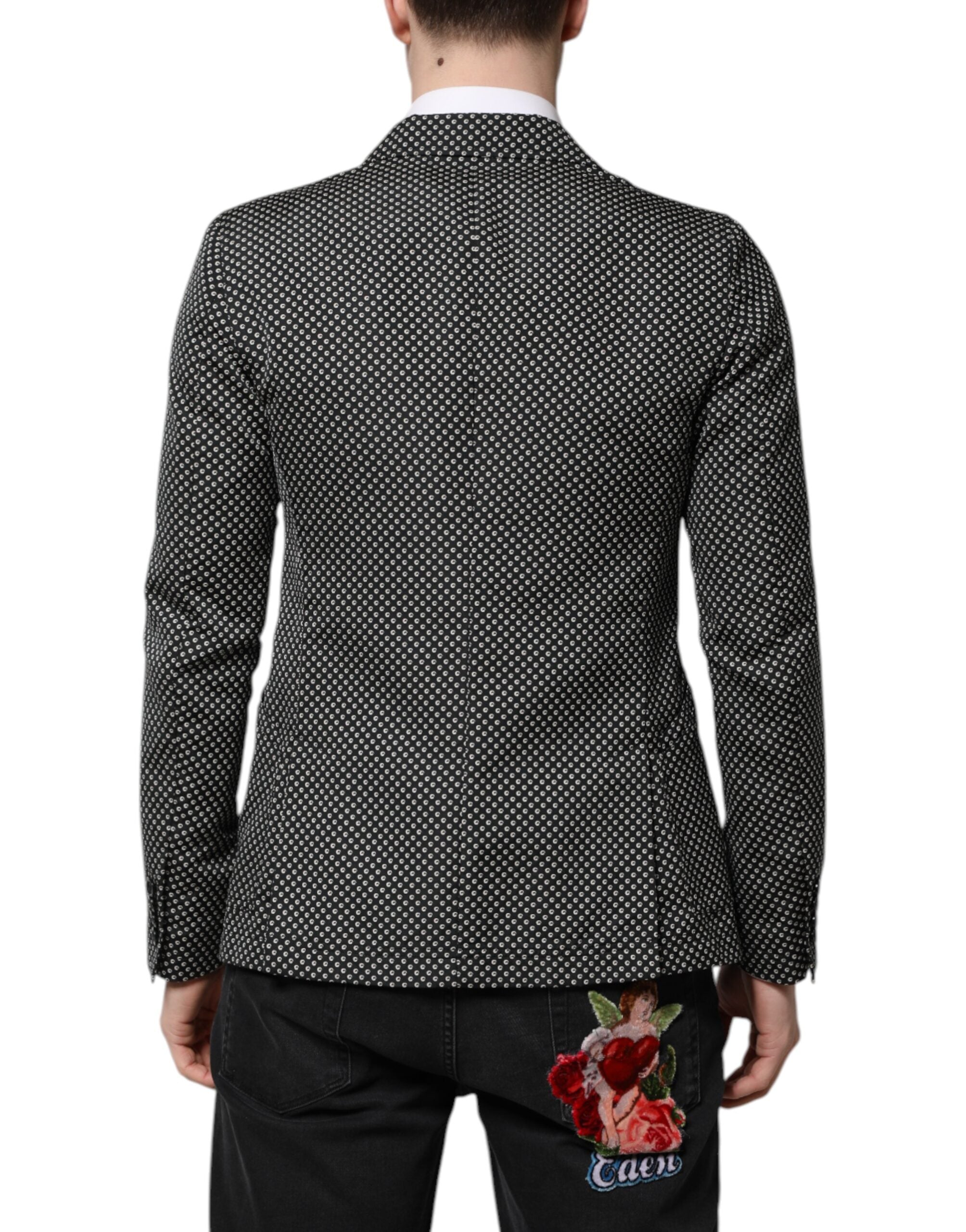 Blazer de costume pour homme Dolce &amp; Gabbana à motifs noirs et blancs