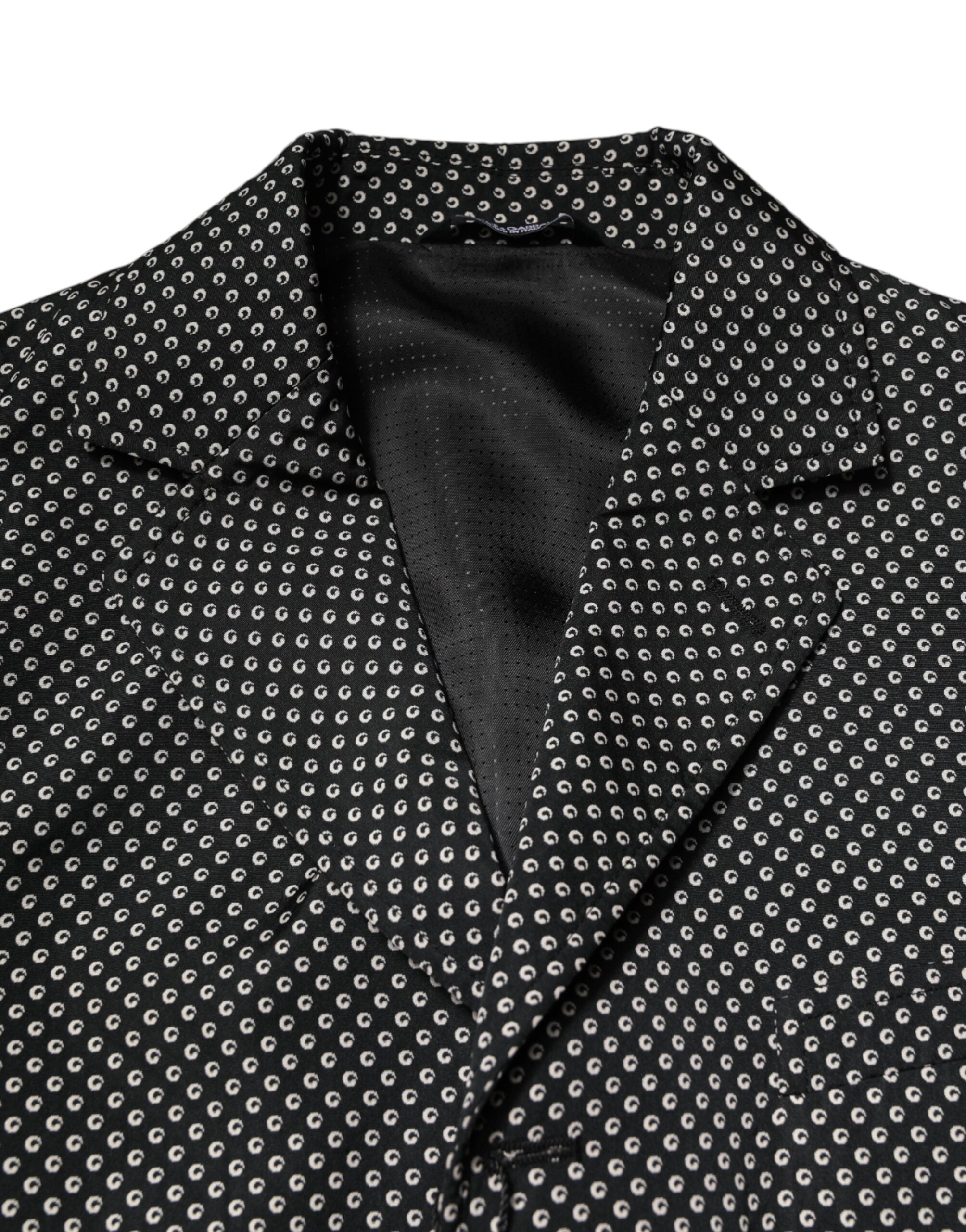 Blazer de costume pour homme Dolce &amp; Gabbana à motifs noirs et blancs