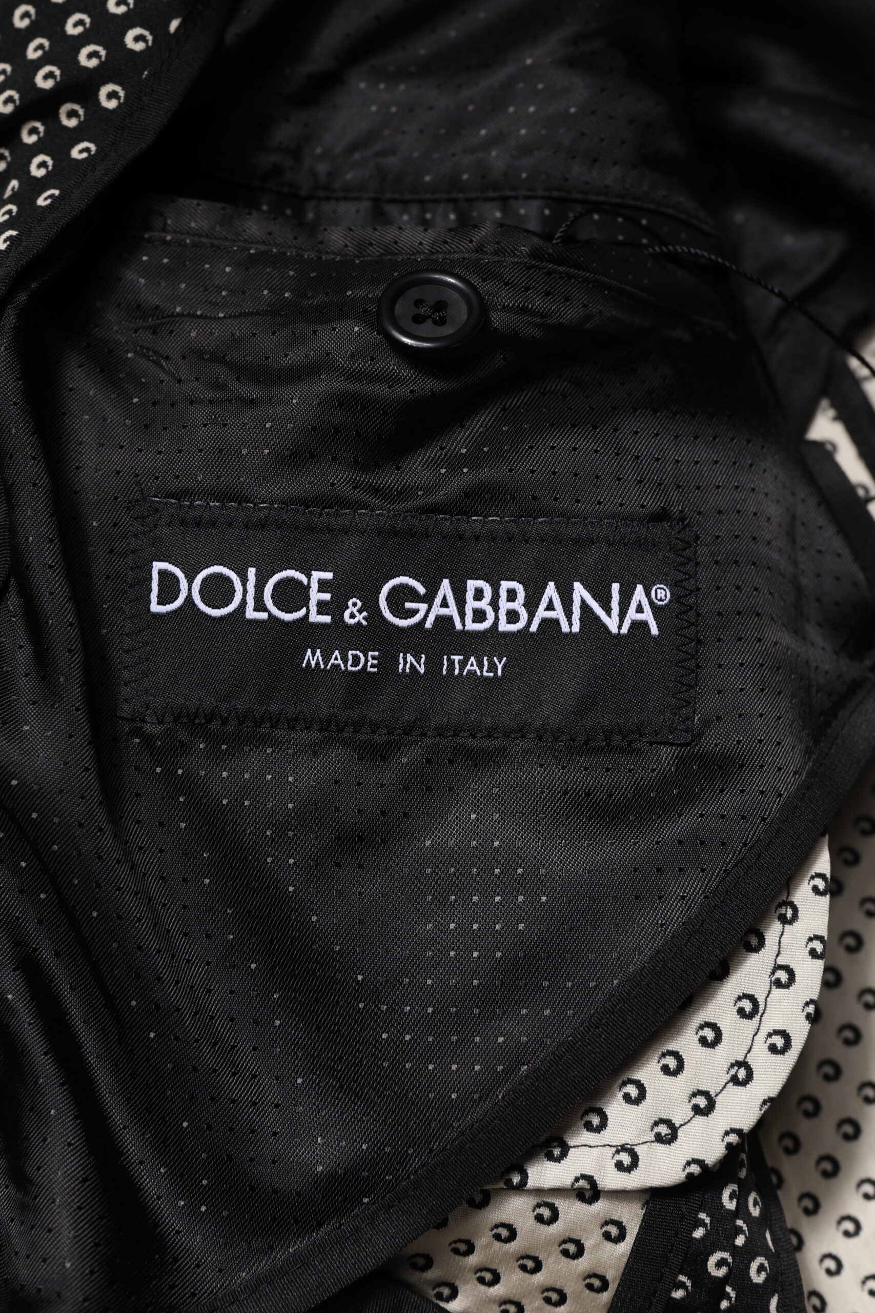 Blazer de costume pour homme Dolce &amp; Gabbana à motifs noirs et blancs