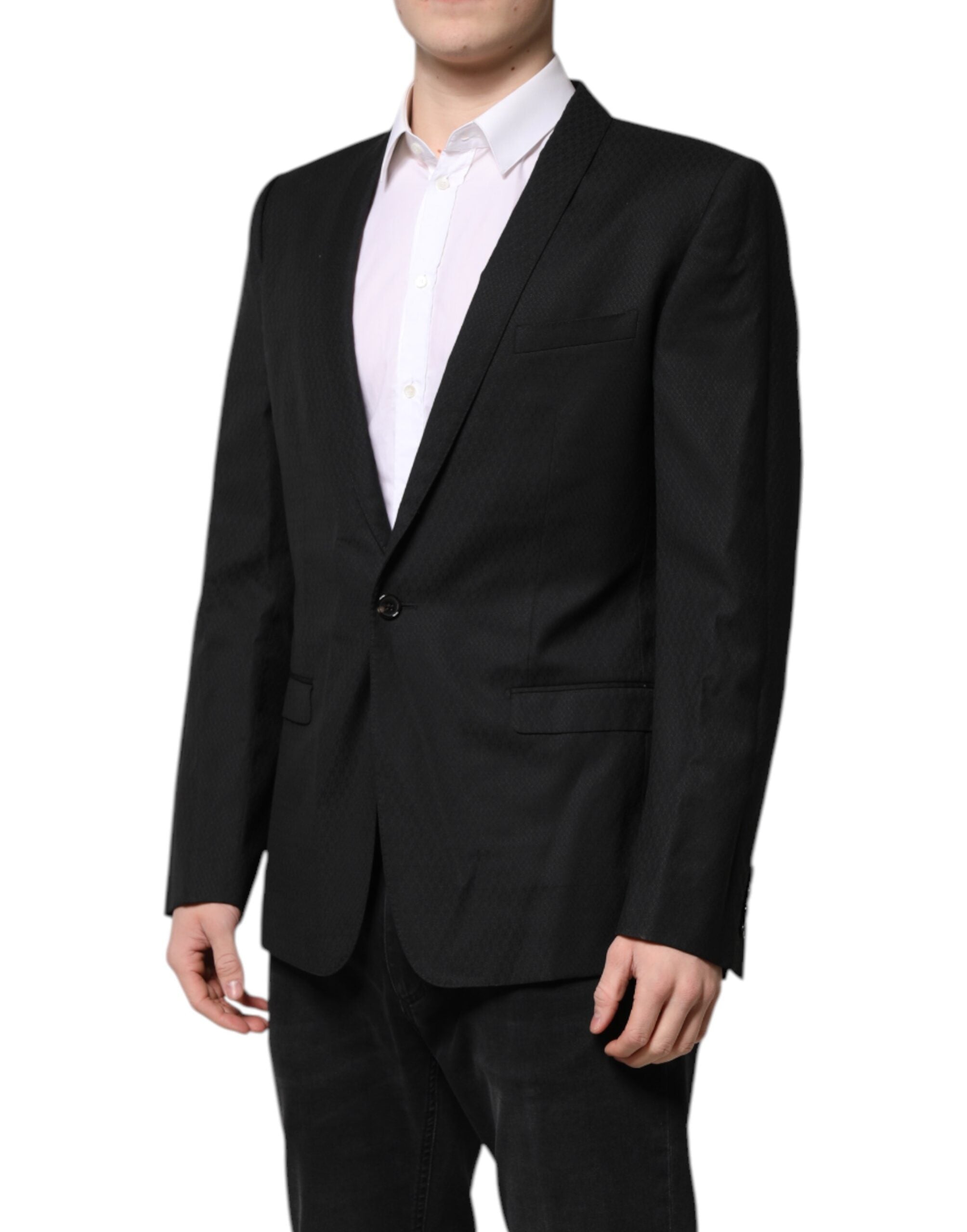 Blazer de costume simple boutonnage Dolce &amp; Gabbana noir doré