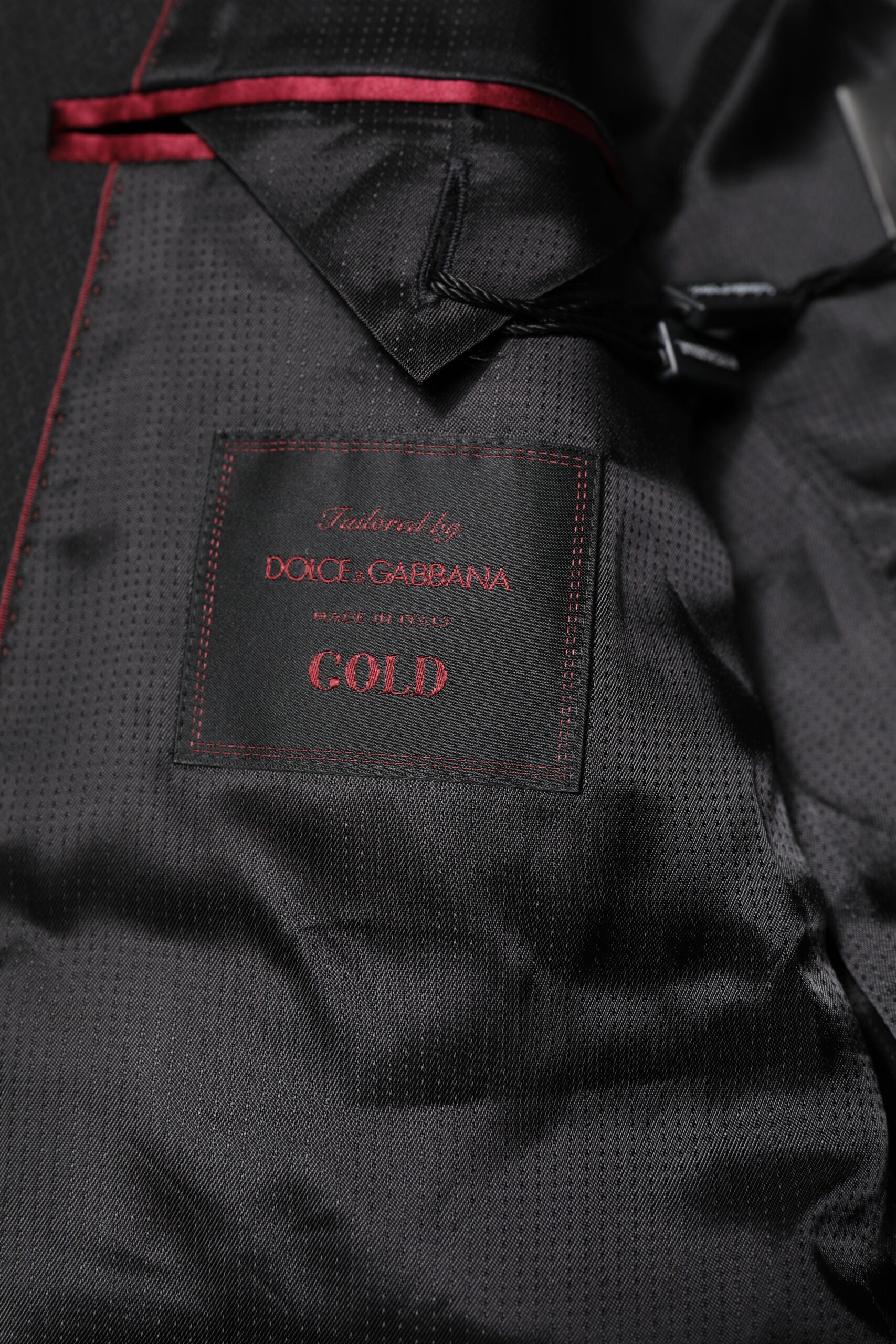 Blazer de costume simple boutonnage Dolce &amp; Gabbana noir doré