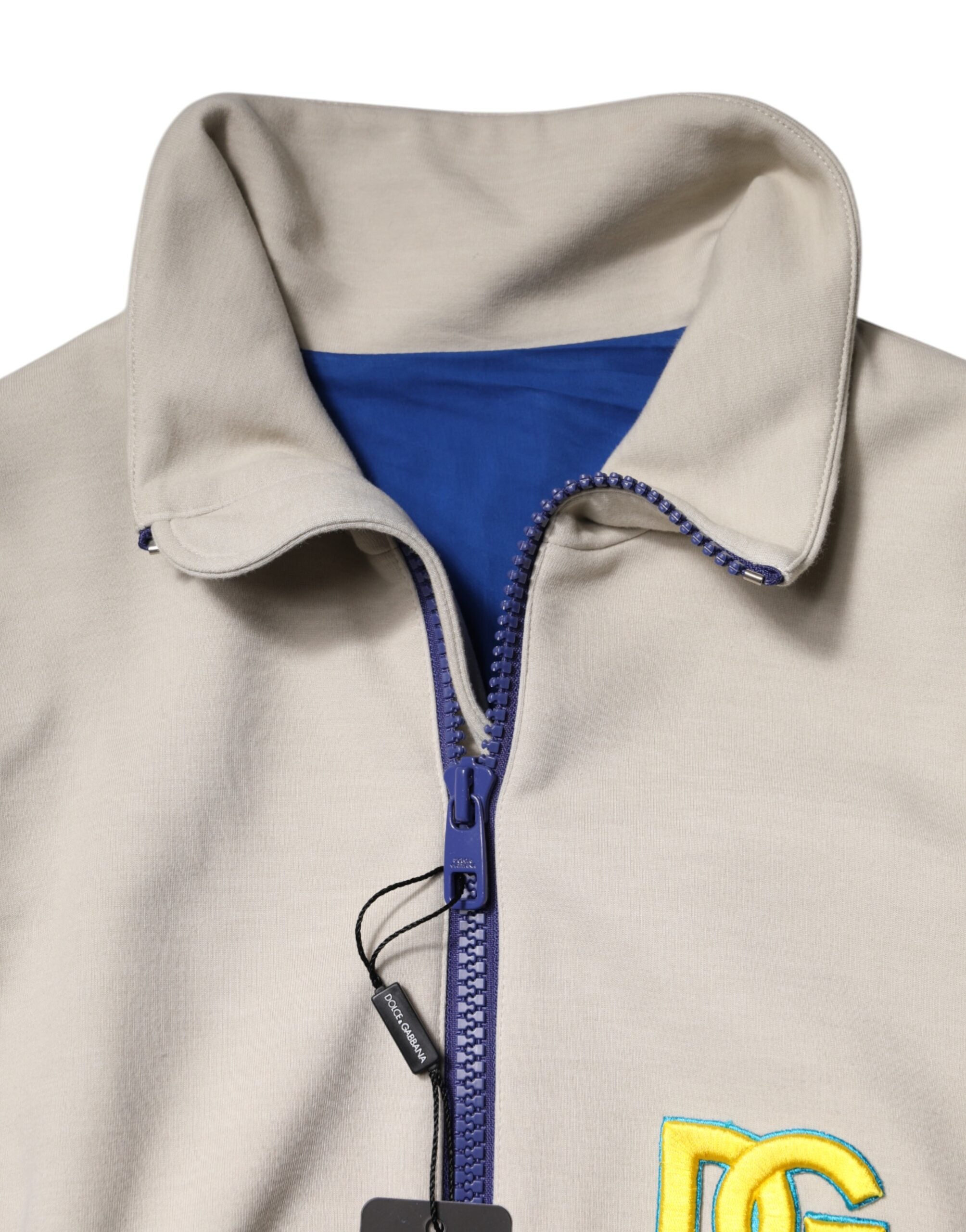 Blouson aviateur entièrement zippé en polyester multicolore Dolce &amp; Gabbana