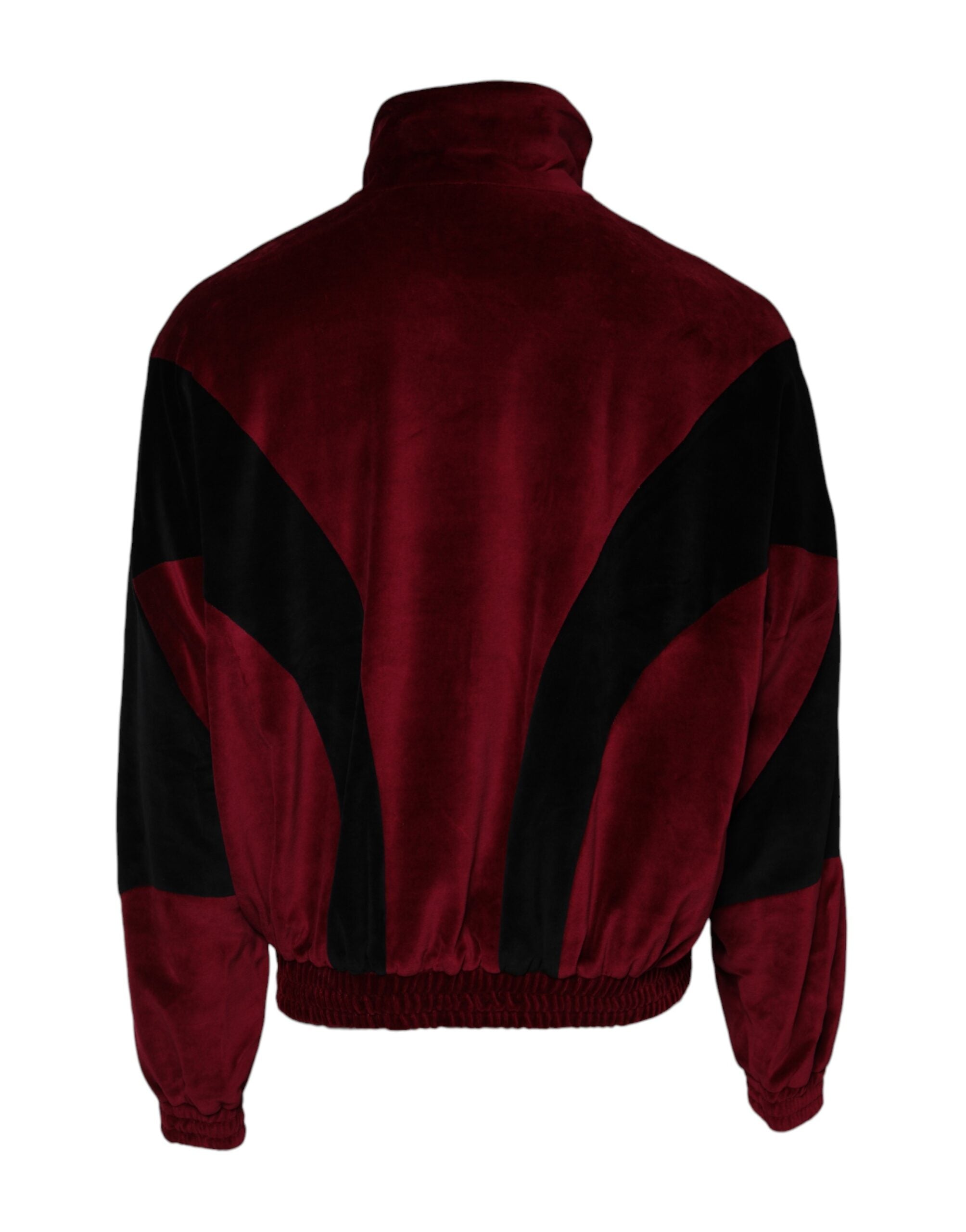 Veste bomber zippée en coton rouge et noir avec logo Dolce &amp; Gabbana