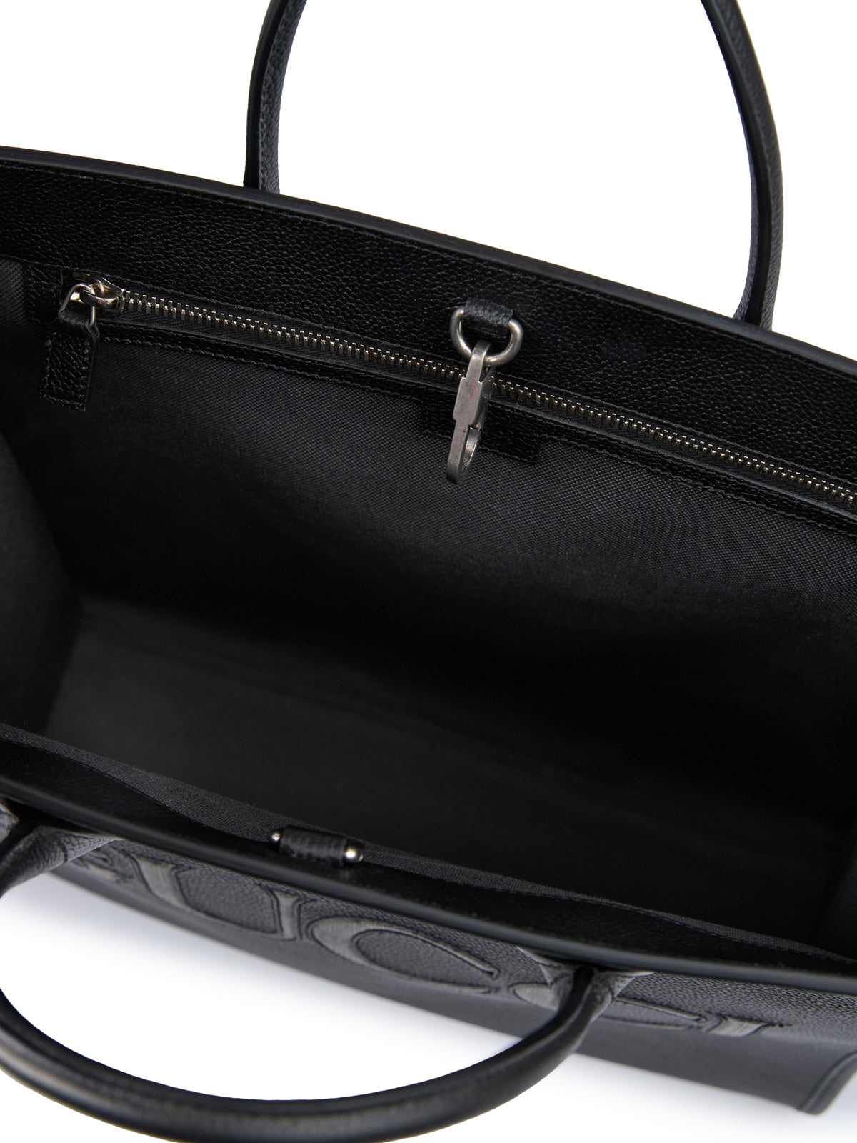 Gucci – Mittelgroße Tragetasche aus schwarzem Leder mit Logo