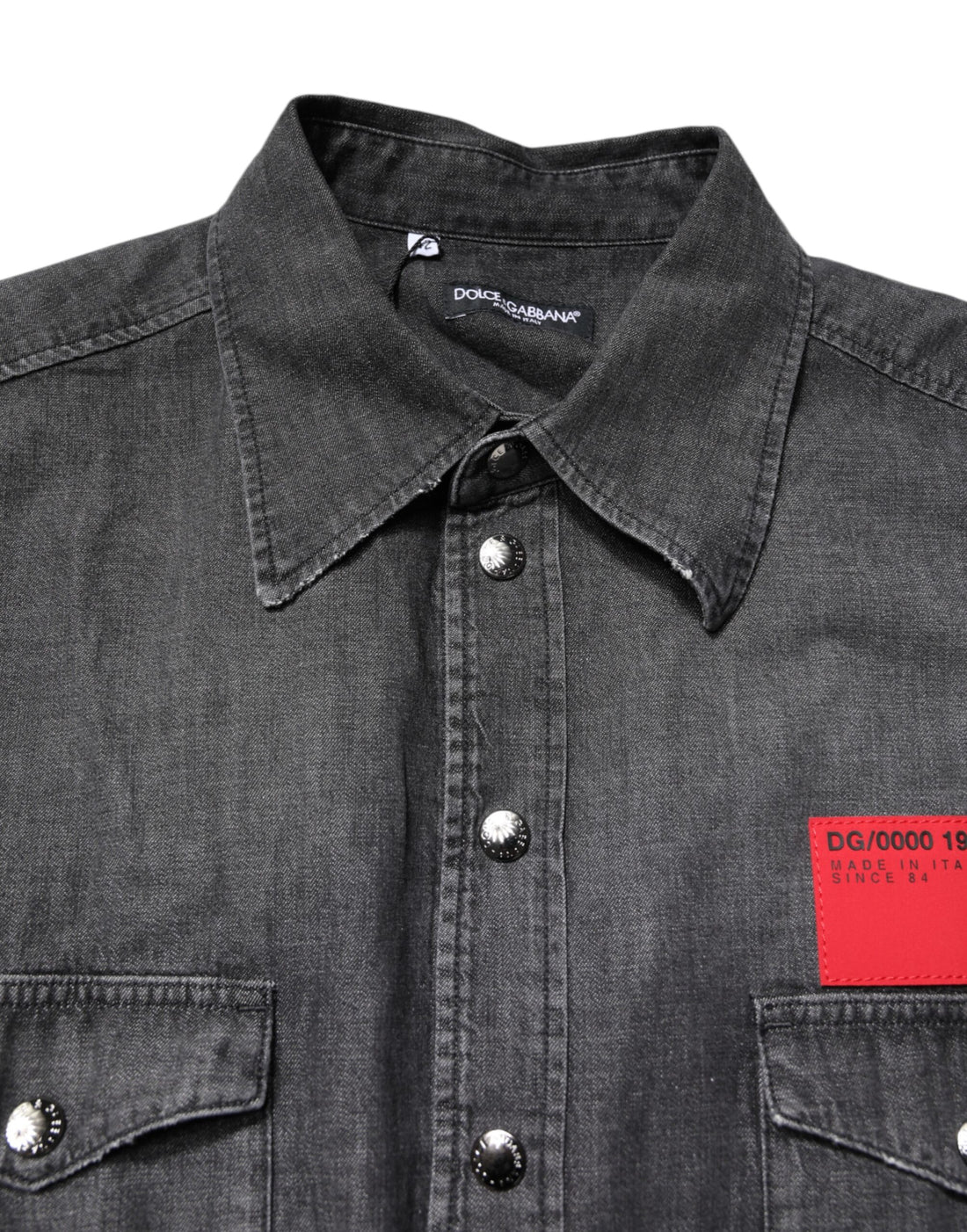 Dolce &amp; Gabbana – Graues Jeanshemd mit langen Ärmeln und Knopfleiste