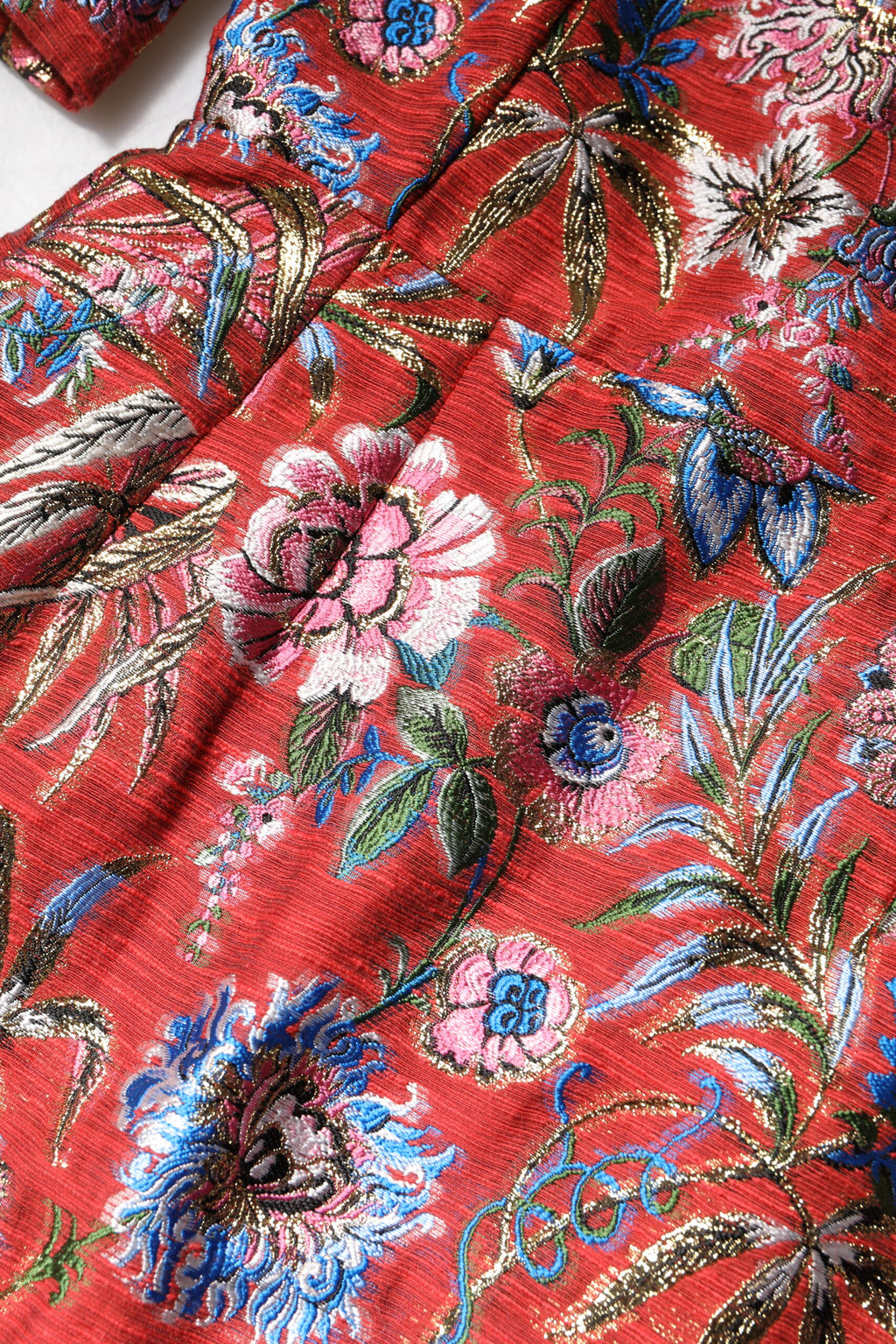Robe courte trapèze en jacquard fleuri rouge Dolce &amp; Gabbana