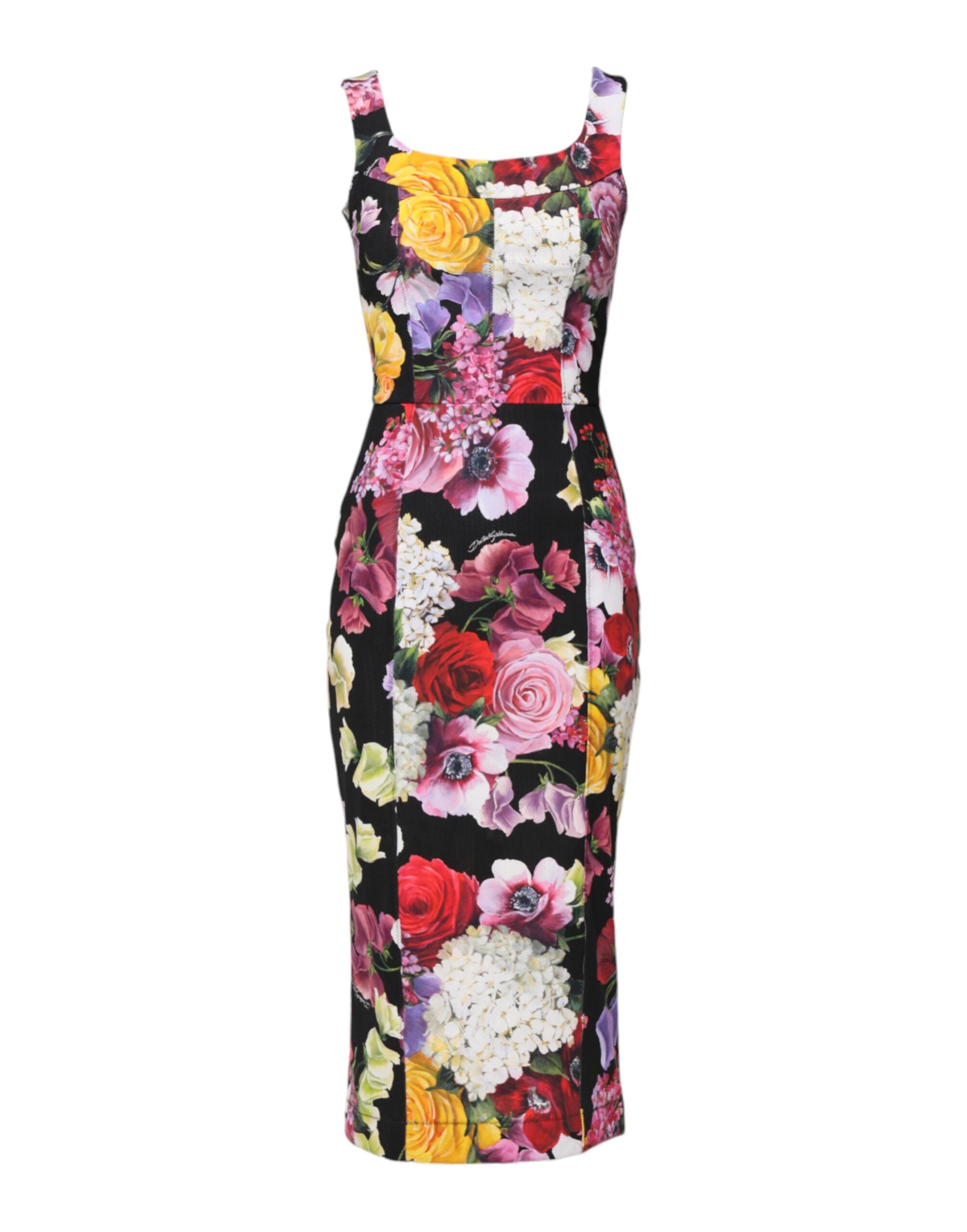 Dolce &amp; Gabbana Mehrfarbiges Ortensia Patchwork-Etuikleid