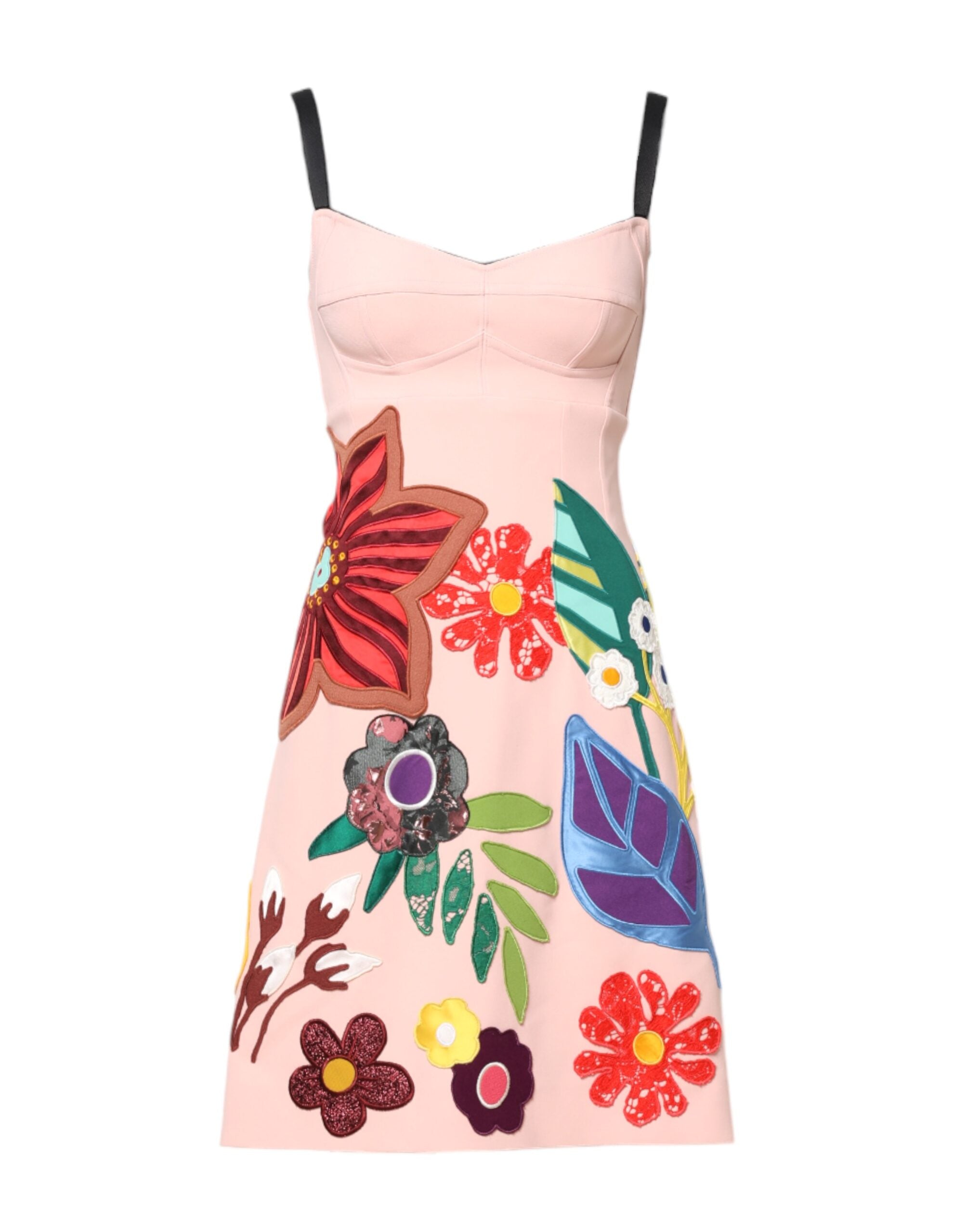 Dolce &amp; Gabbana, Rosa Minikleid mit Spaghettiträgern und Blumenmuster
