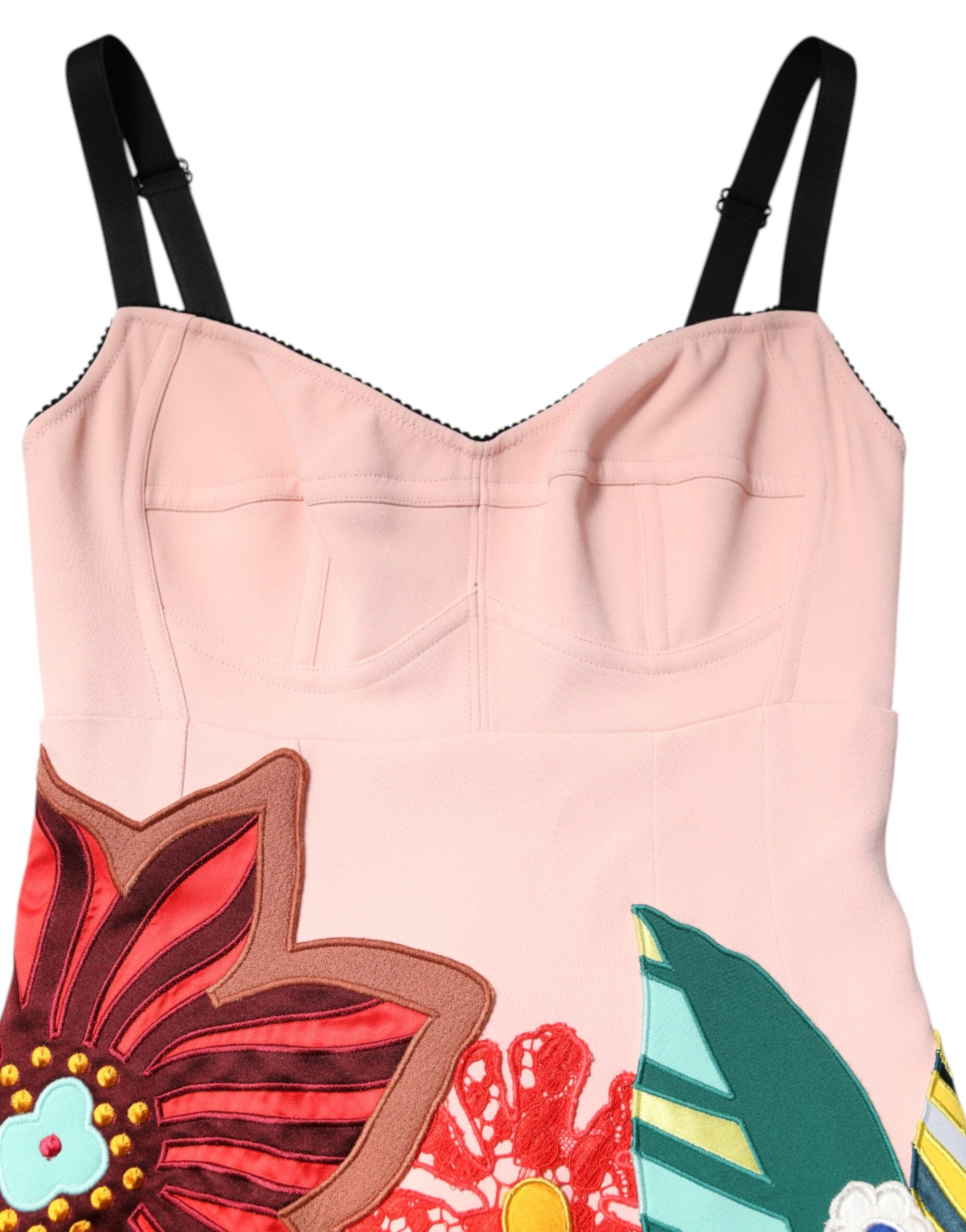 Dolce &amp; Gabbana, Rosa Minikleid mit Spaghettiträgern und Blumenmuster