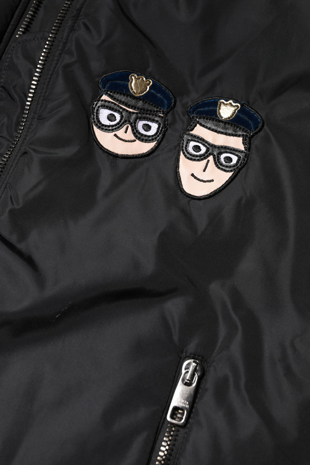 Dolce &amp; Gabbana – Schwarze #DGFamily-Bomberjacke aus Nylon mit durchgehendem Reißverschluss