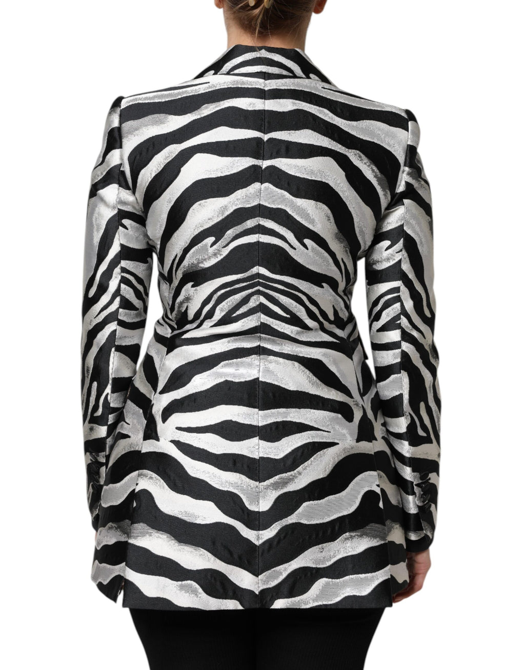 Dolce &amp; Gabbana Schwarz-Weiß-Polyester-Blazerjacke für Damen
