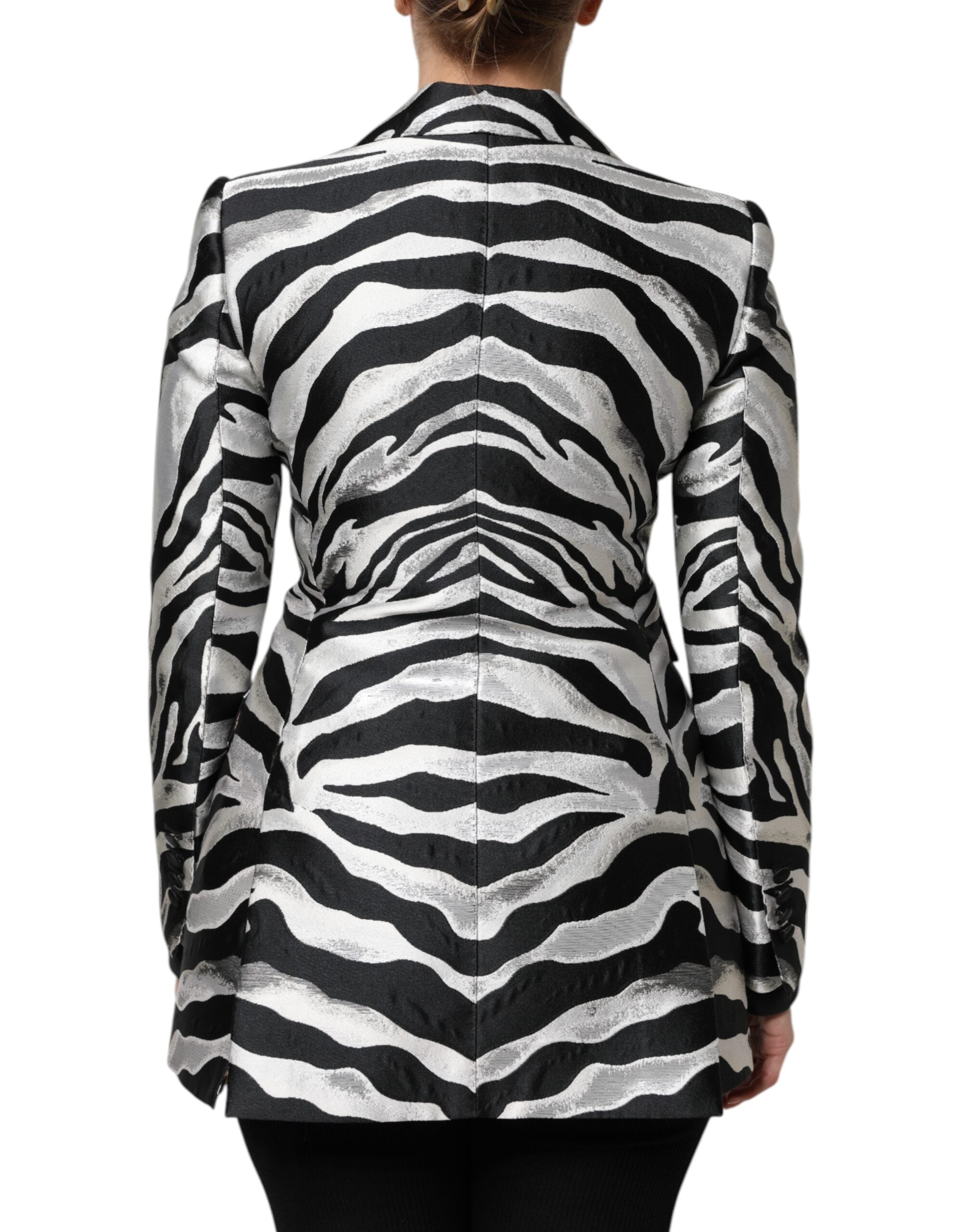 Veste blazer Dolce &amp; Gabbana en polyester noir et blanc pour femme