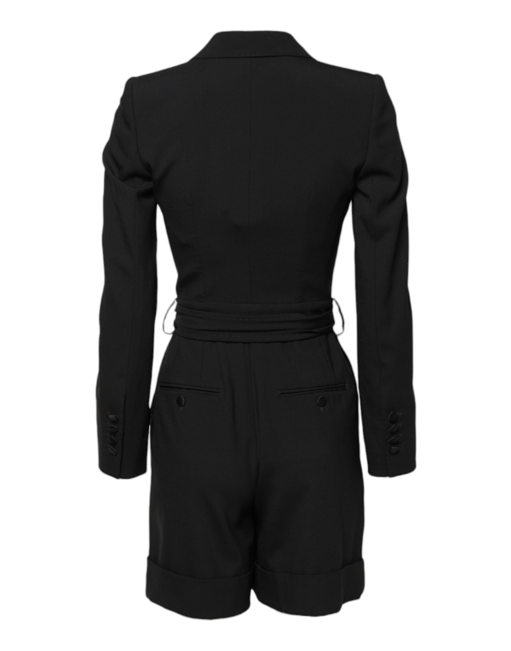 Dolce &amp; Gabbana - Robe-combinaison en laine noire pour femme - Manteau et veste