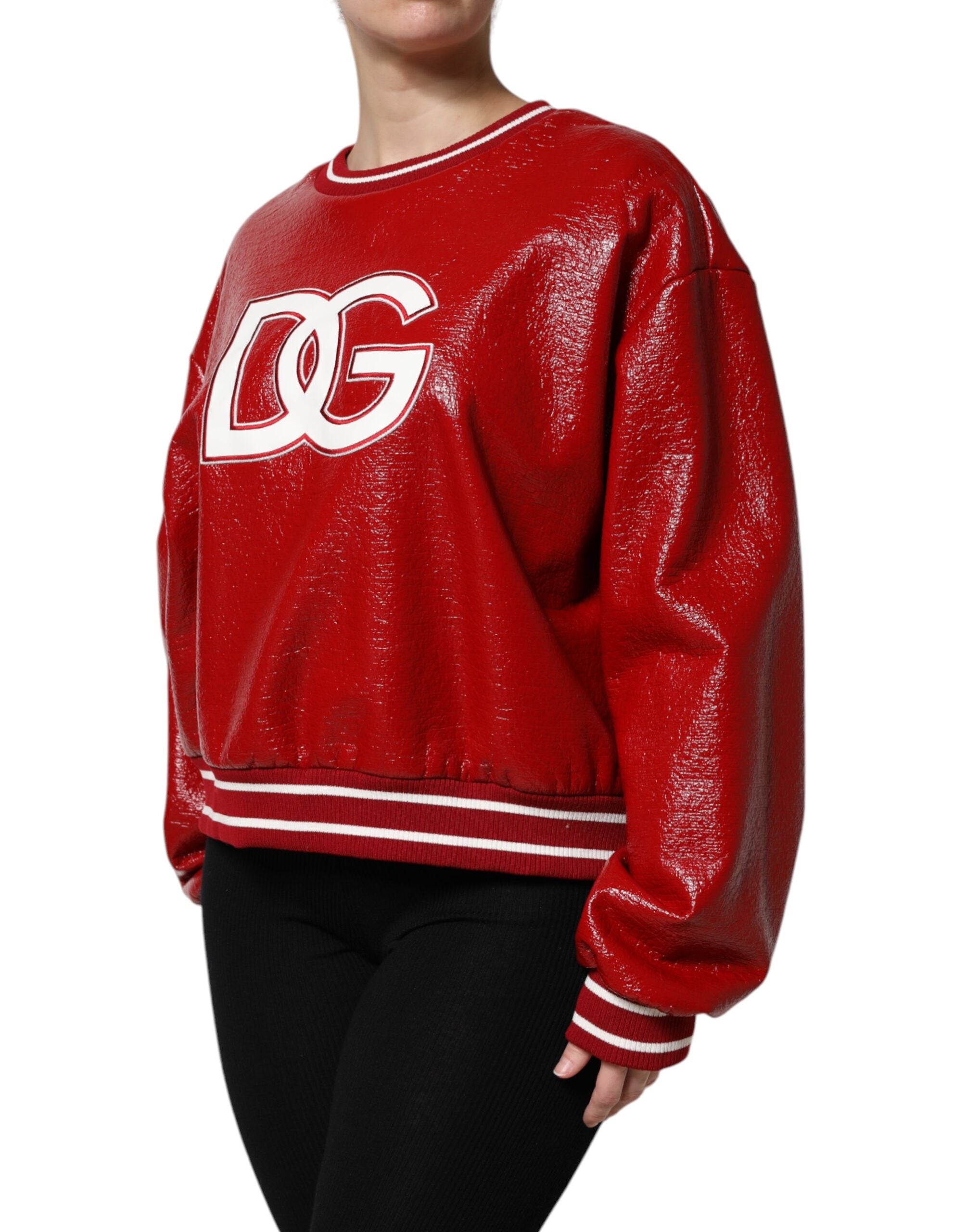 Dolce &amp; Gabbana Roter Pullover aus Wolle mit DGLogo-Stickerei