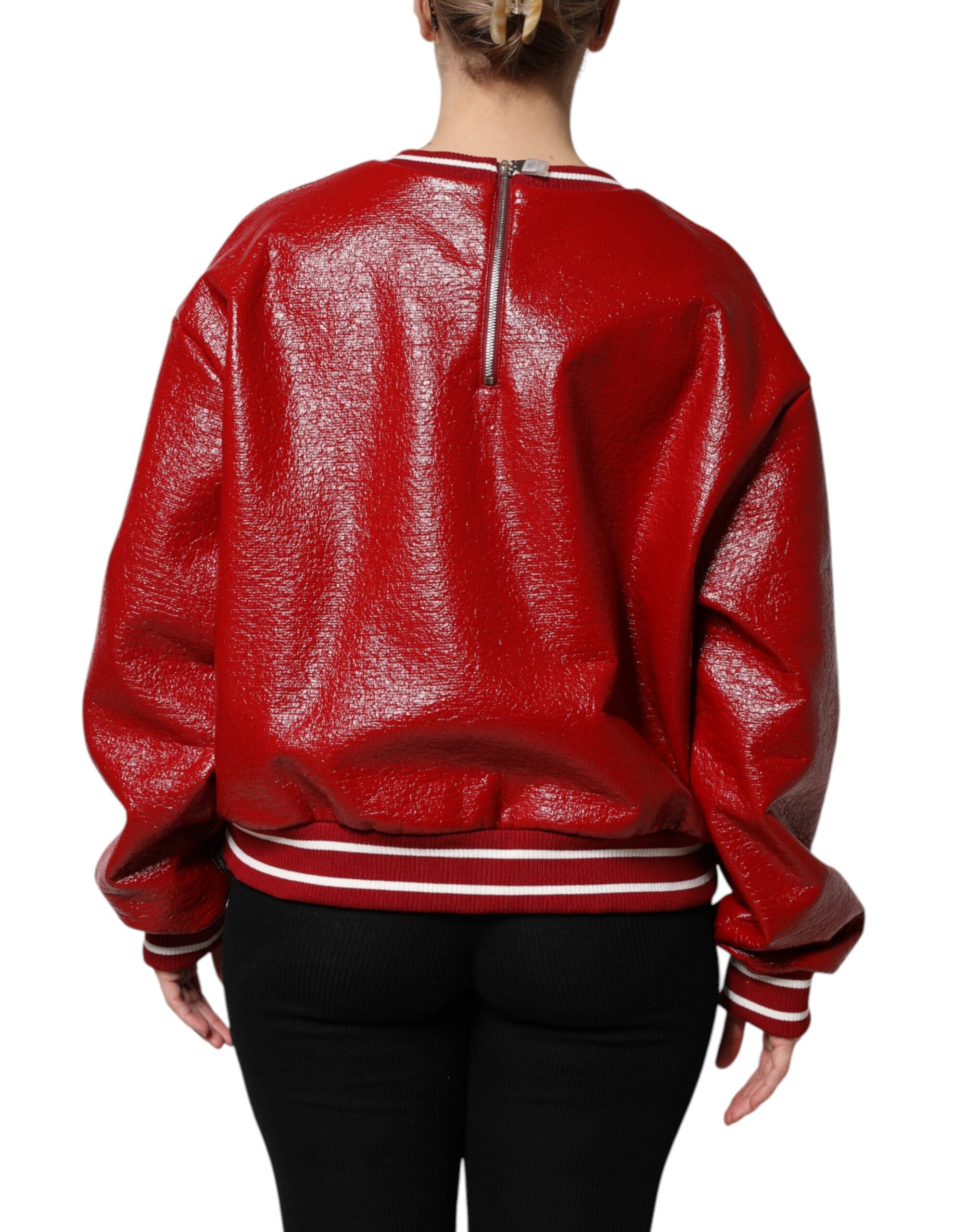 Dolce &amp; Gabbana Roter Pullover aus Wolle mit DGLogo-Stickerei