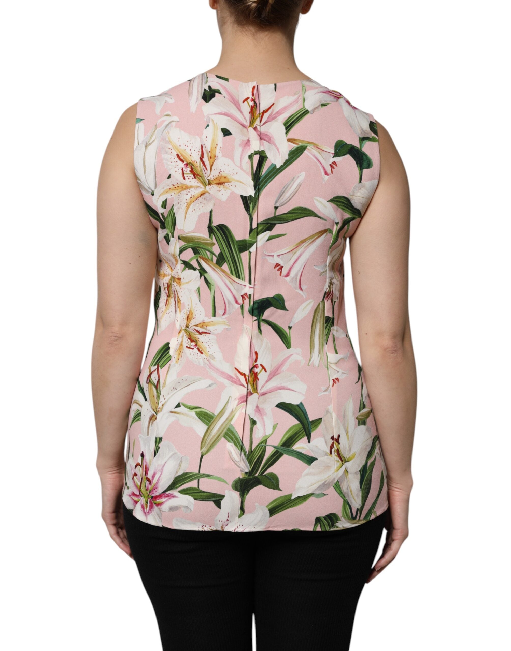 Débardeur à col rond et imprimé floral multicolore Dolce &amp; Gabbana