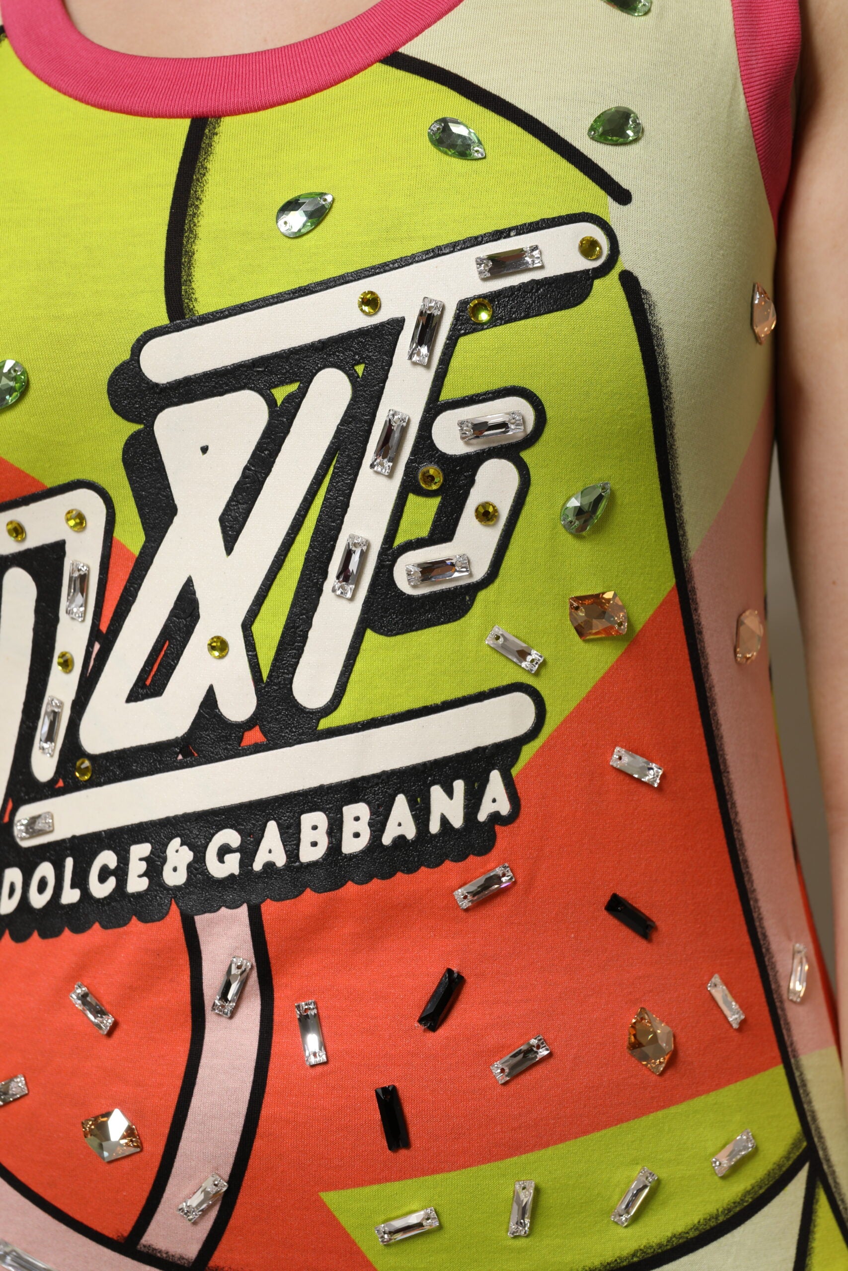 Haut Dolce &amp; Gabbana imprimé multicolore orné de cristaux