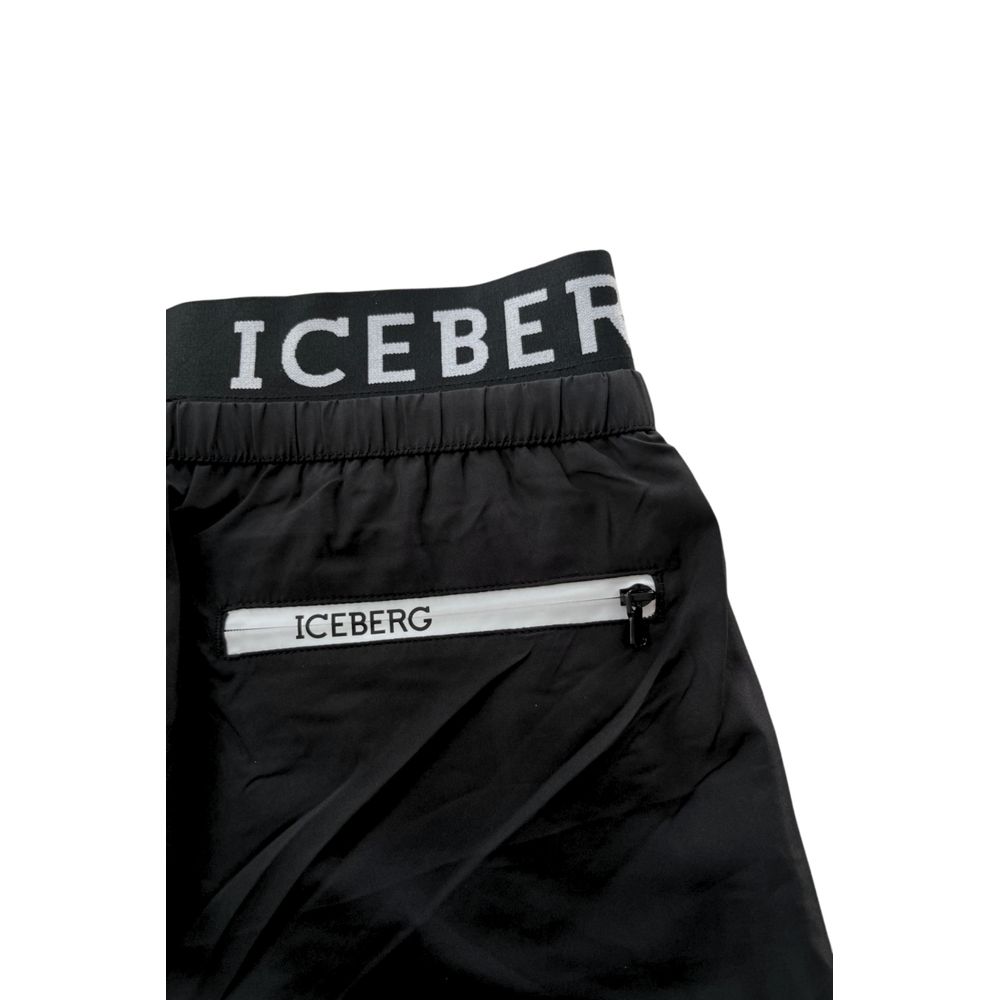 Iceberg Black Polyester Men Swim Short
