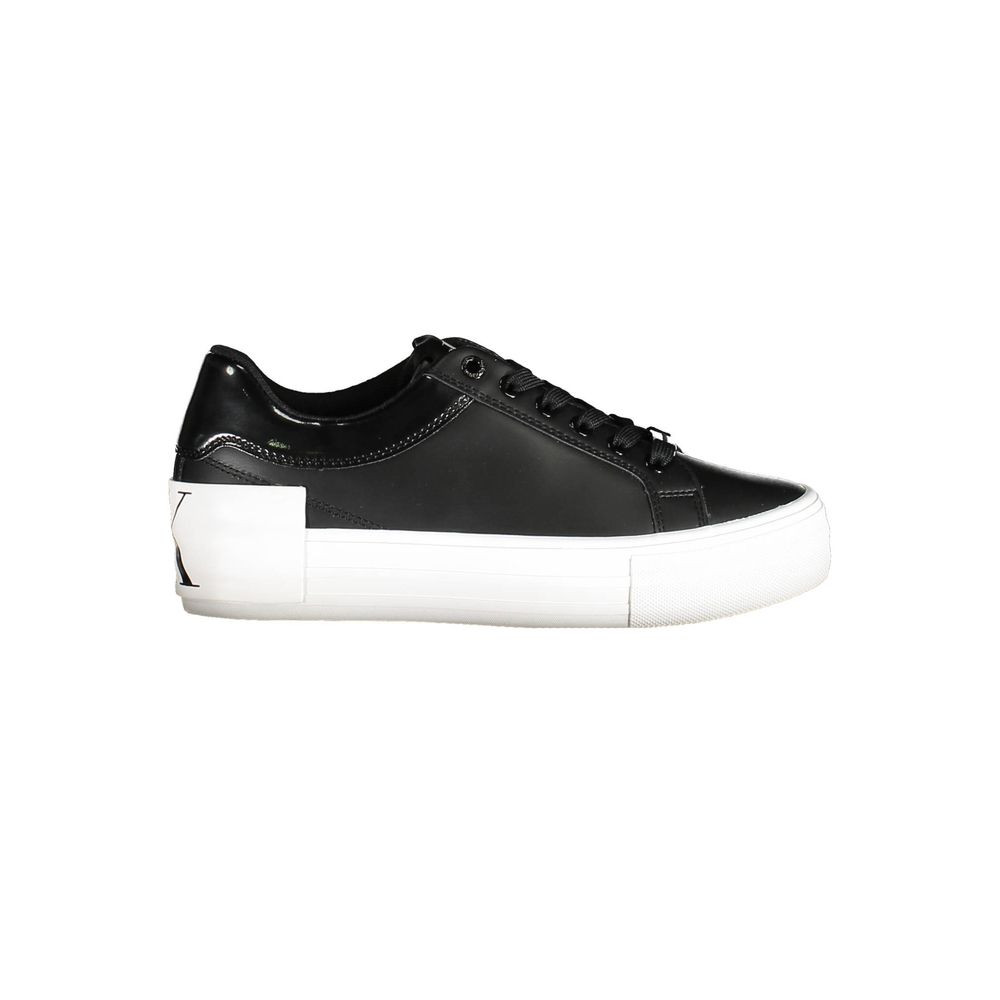 Calvin Klein Damen-Sneaker aus schwarzem Leder