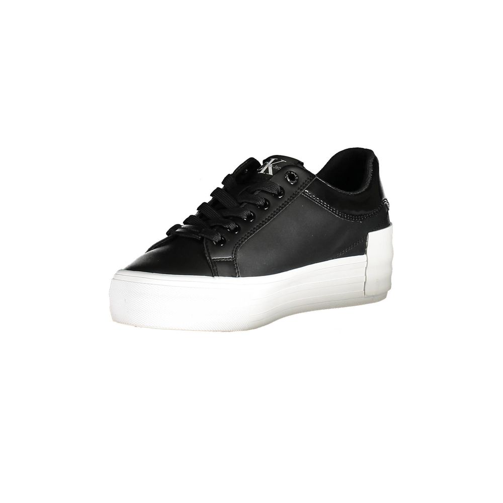 Calvin Klein Damen-Sneaker aus schwarzem Leder