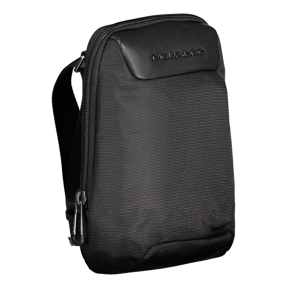 Piquadro – Schwarze Umhängetasche aus recyceltem Polyethylen für Herren