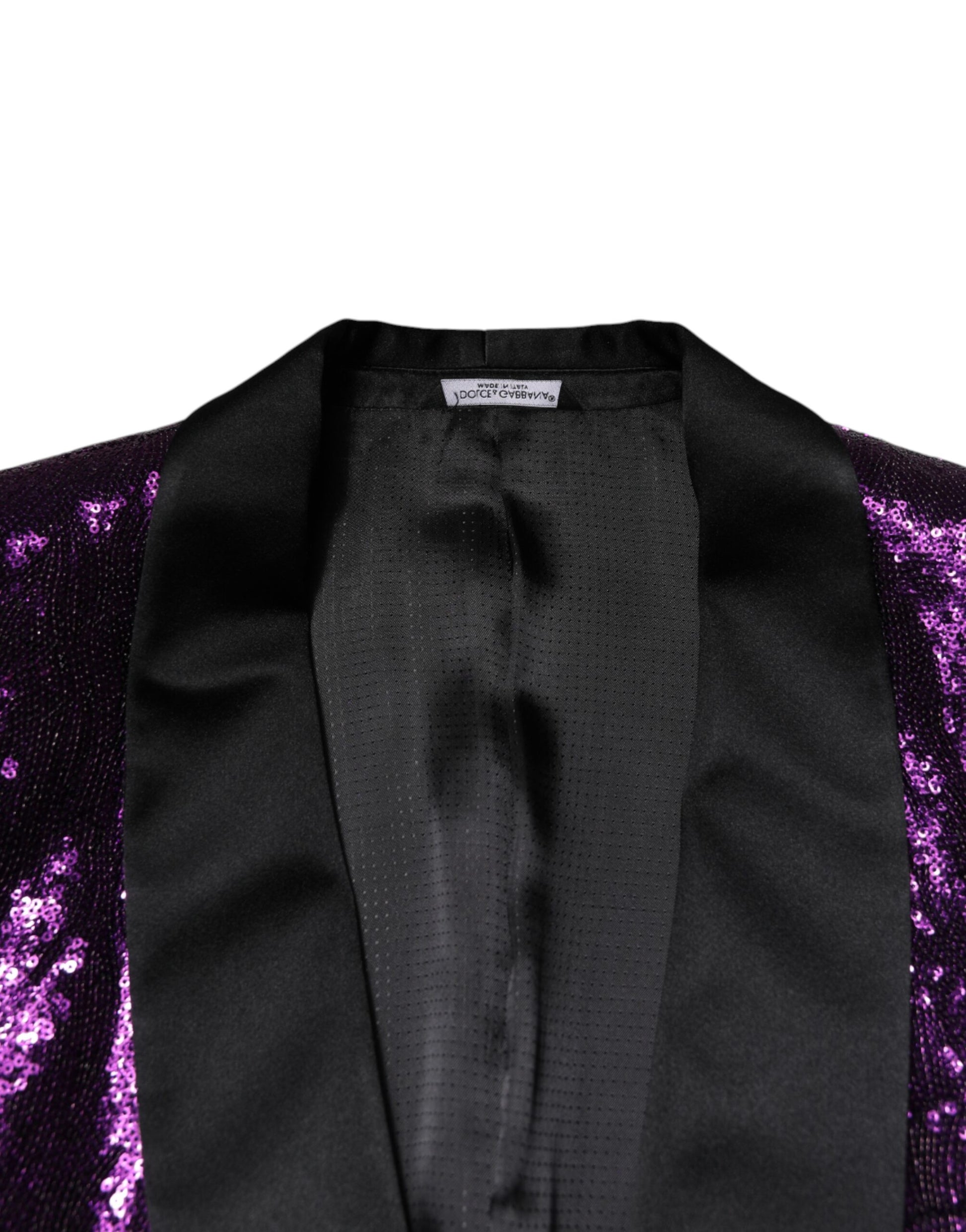 Dolce &amp; Gabbana Lila SICILIA Manteljacke mit Paillettenverzierung