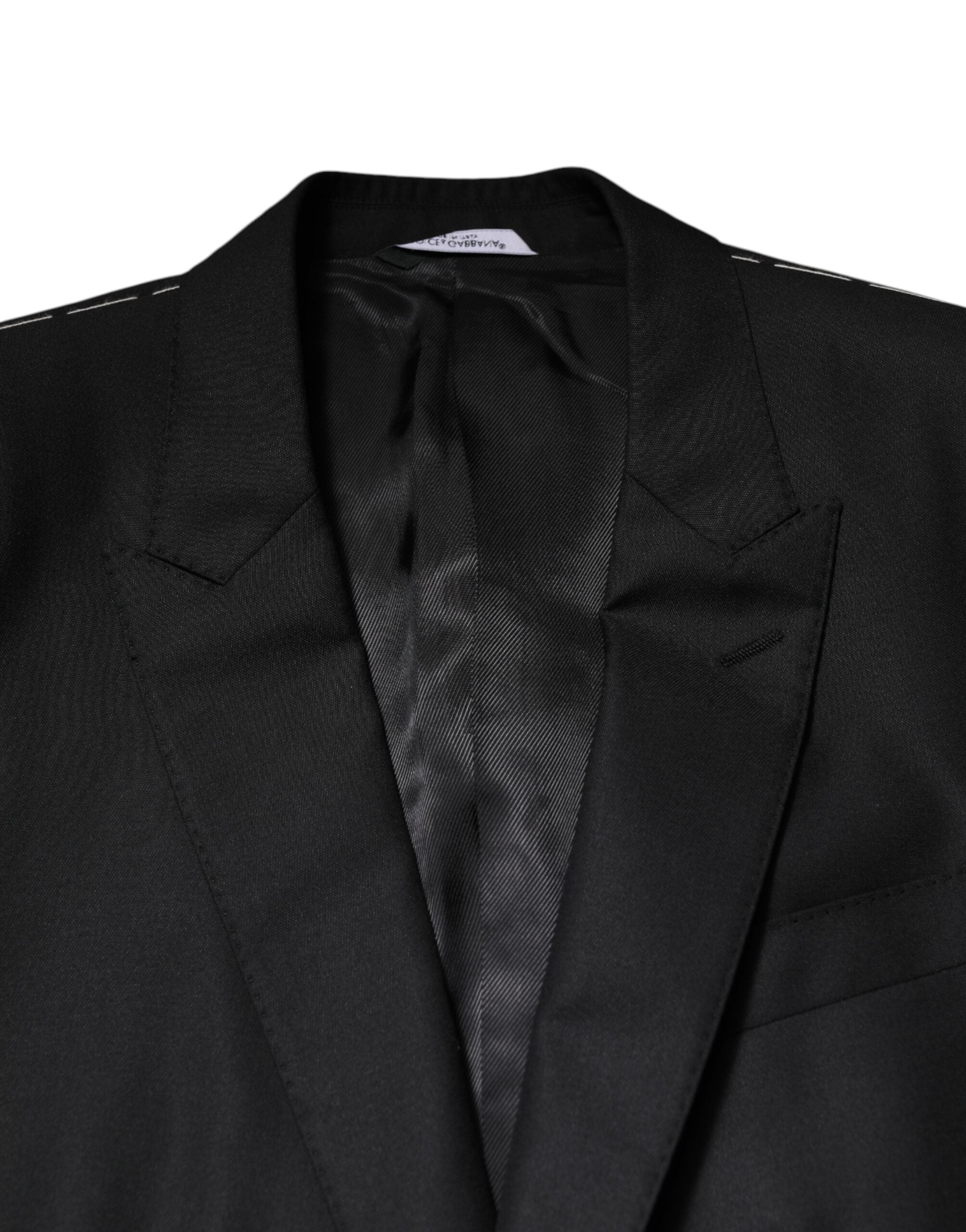 Veste de costume 2 pièces noire à boutonnage simple Dolce &amp; Gabbana