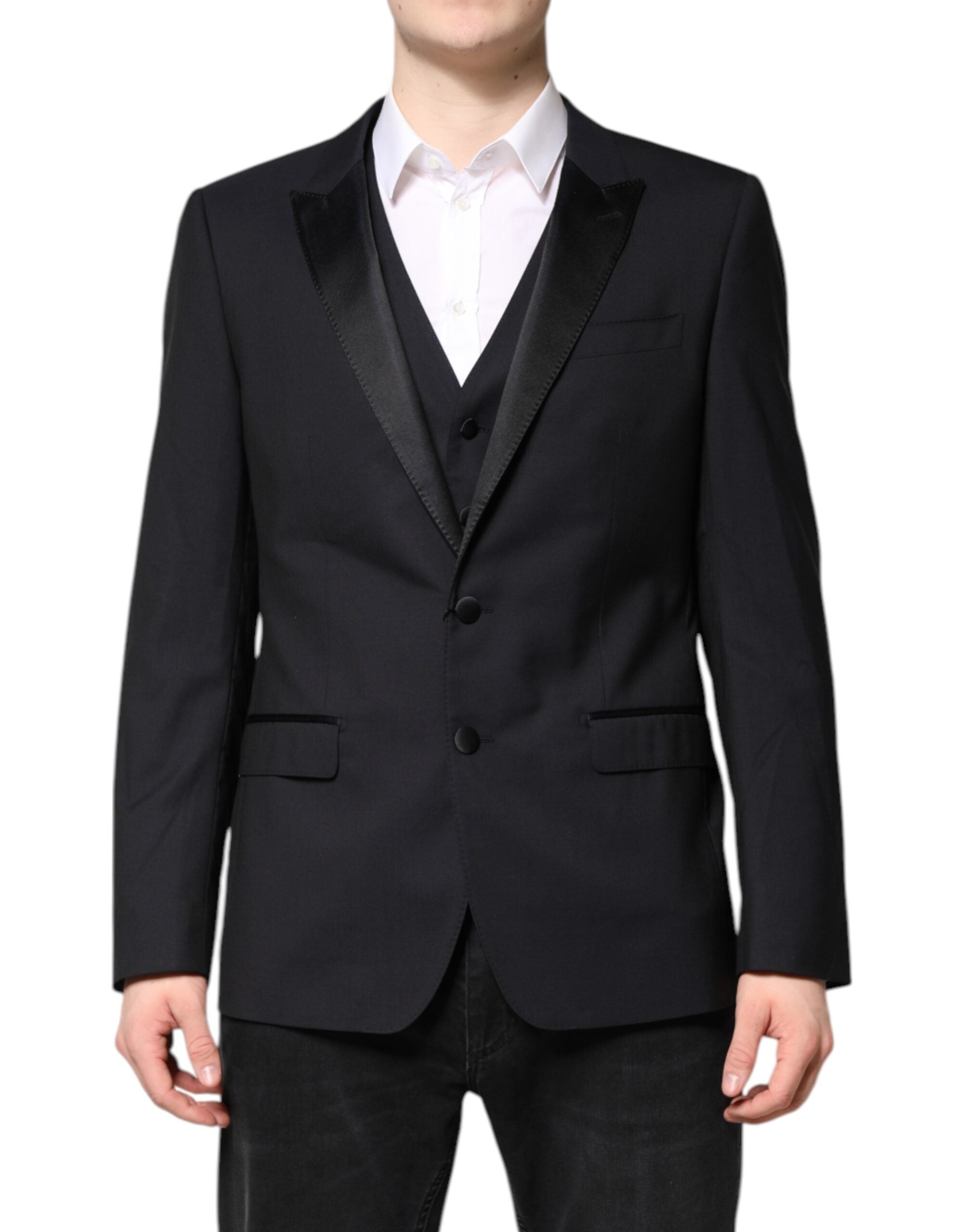 Veste de costume 2 pièces en laine bleu foncé MARTINI de Dolce &amp; Gabbana