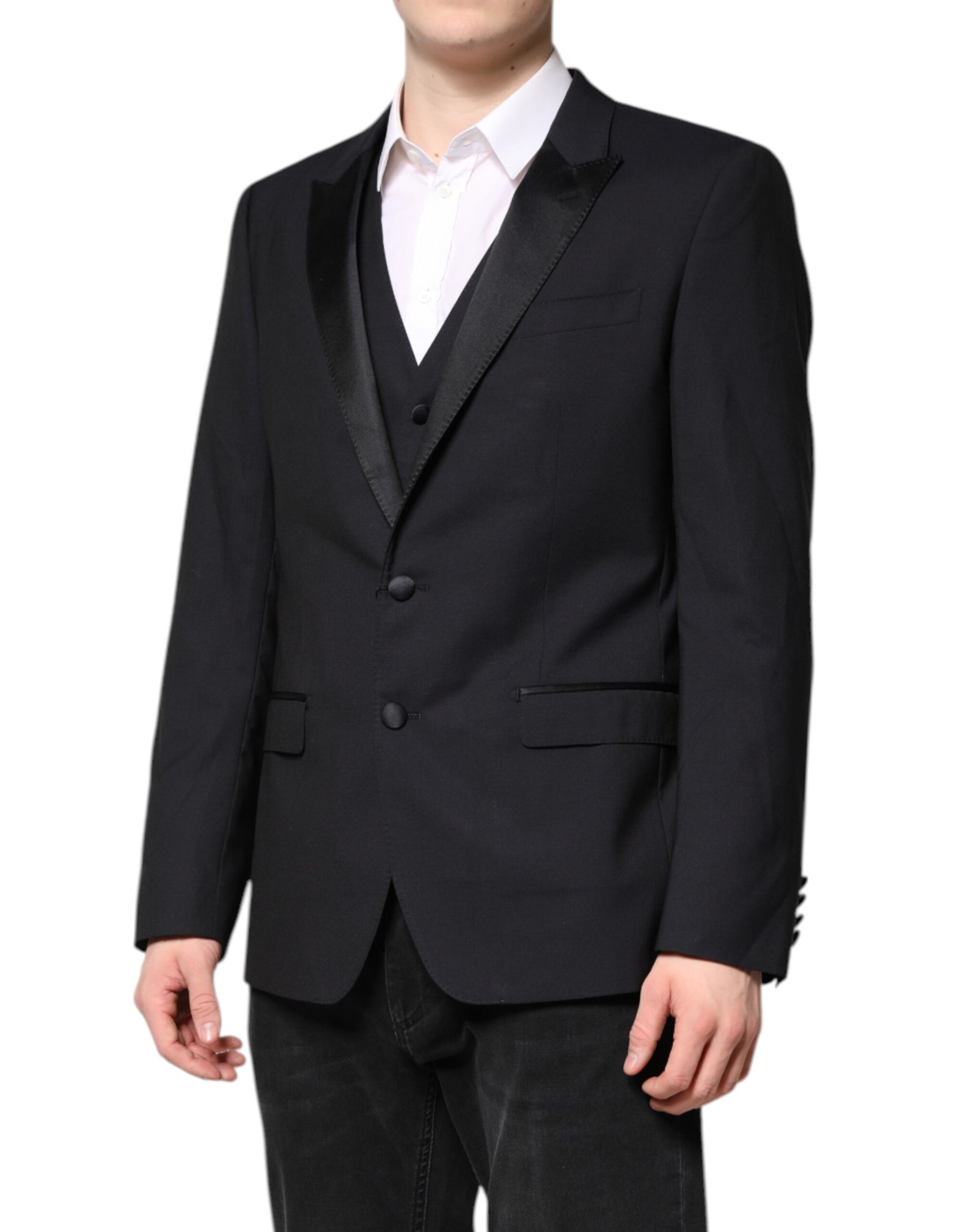 Dolce &amp; Gabbana – Dunkelblauer MARTINI-Wollanzug, 2-teilige Jacke