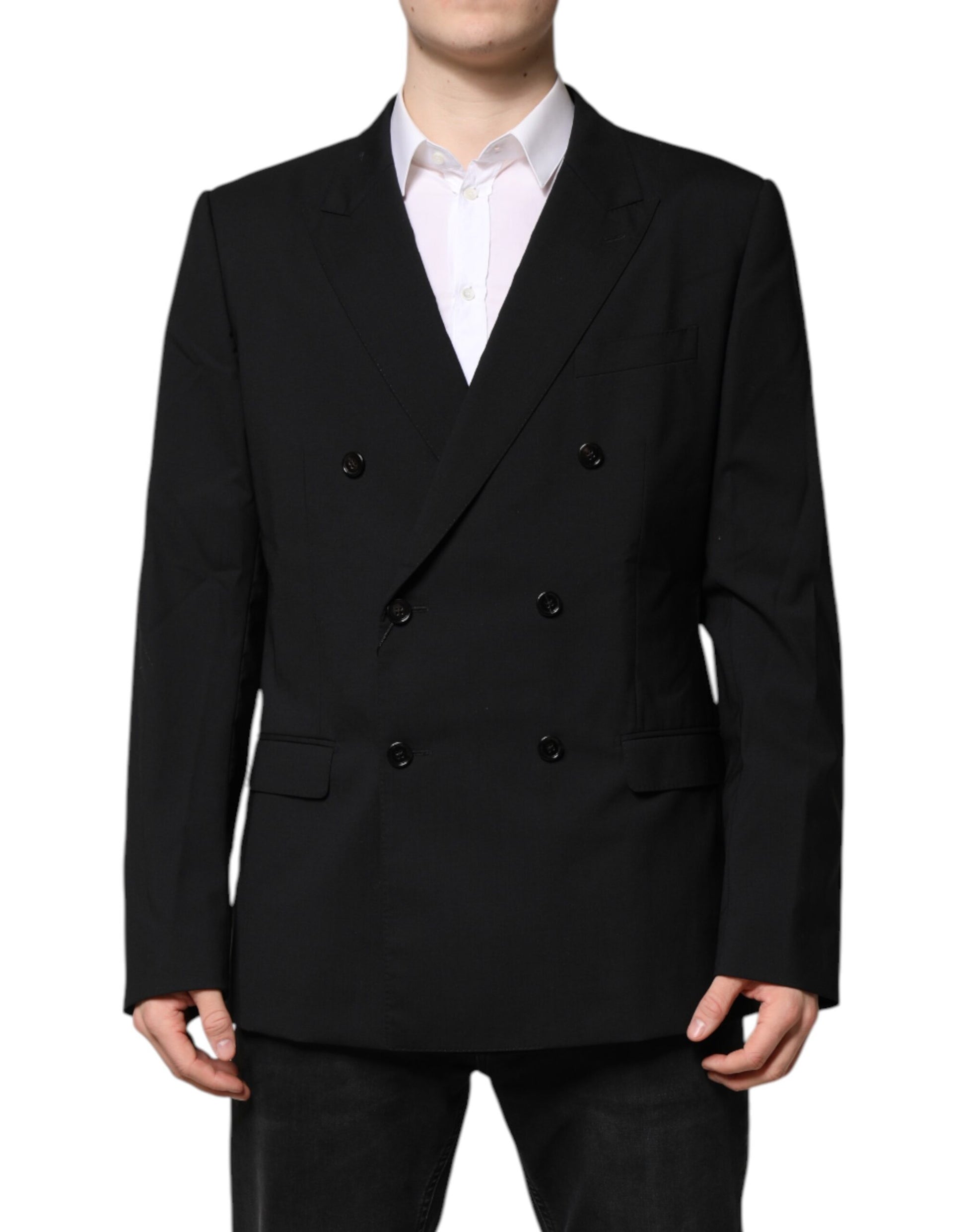Dolce &amp; Gabbana Schwarze MARTINI Zweireihige Anzugjacke