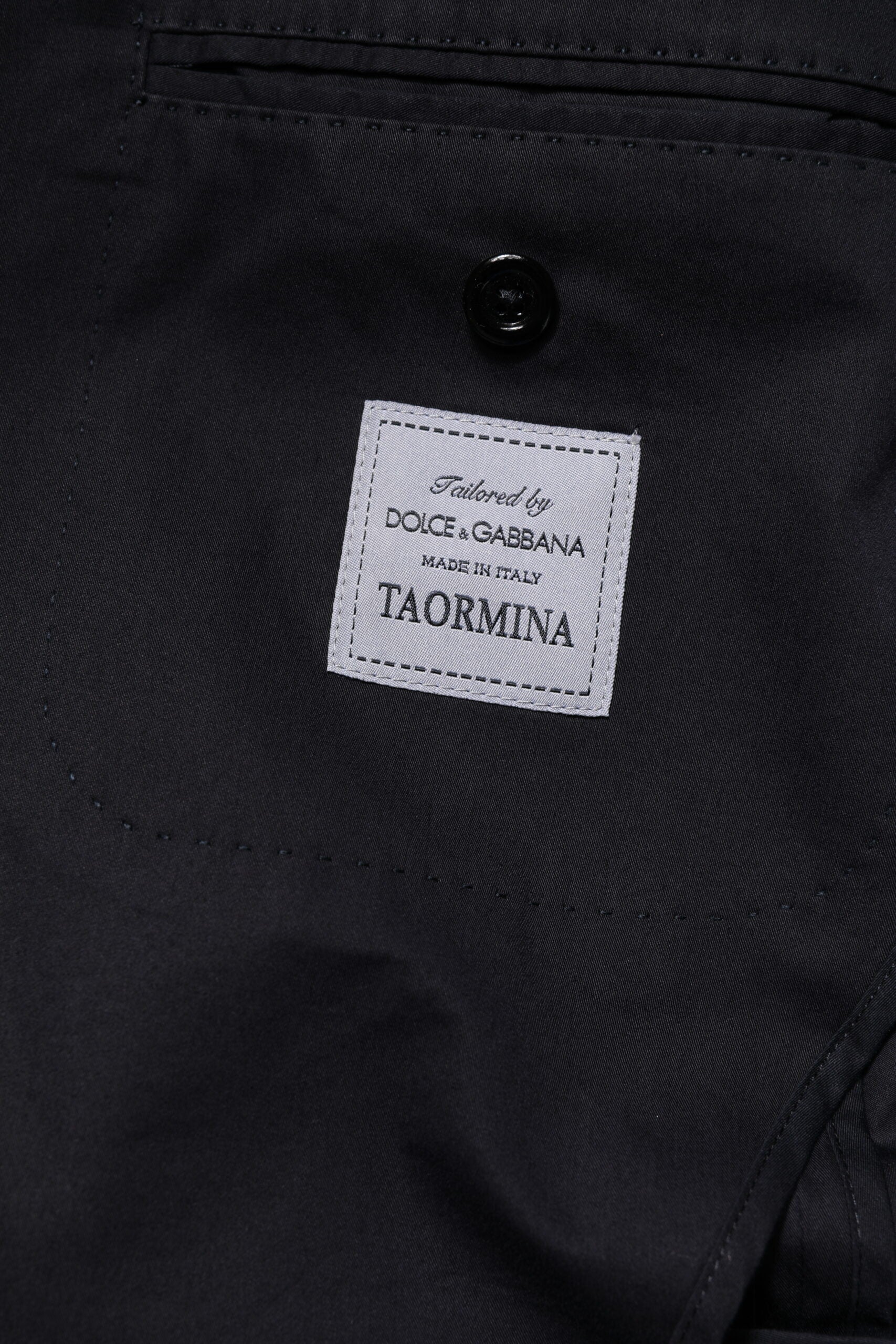 Veste de costume blazer en coton bleu foncé TAORMINA de Dolce &amp; Gabbana