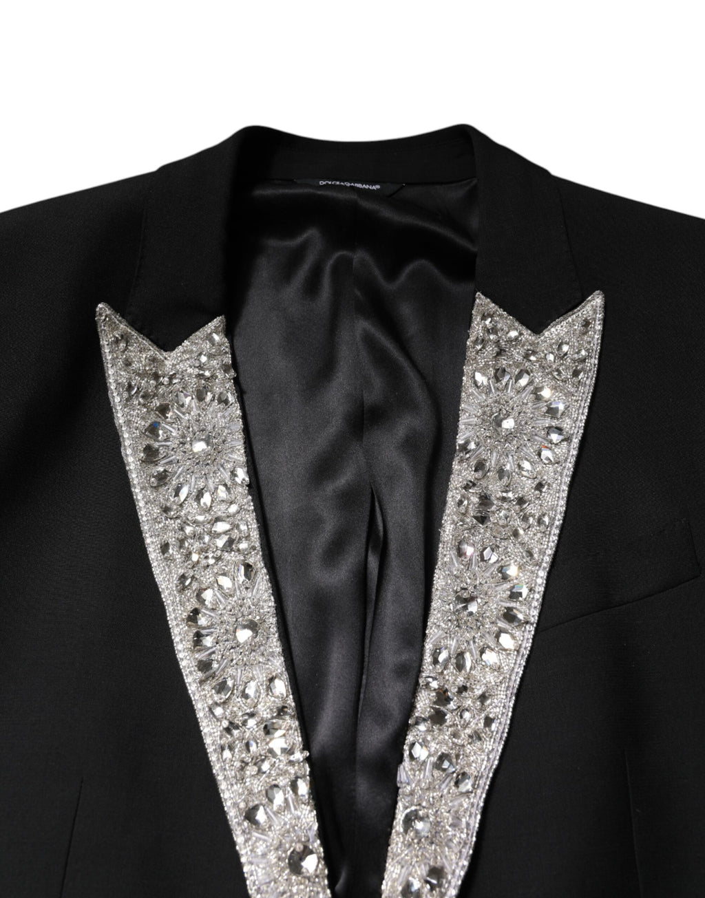 Dolce &amp; Gabbana – Schwarzer MARTINI-Anzug mit Kristallverzierung, 3-teilig