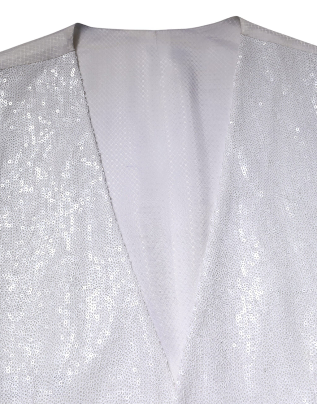 Dolce &amp; Gabbana Robe blanche à paillettes Gilet formel Gilet