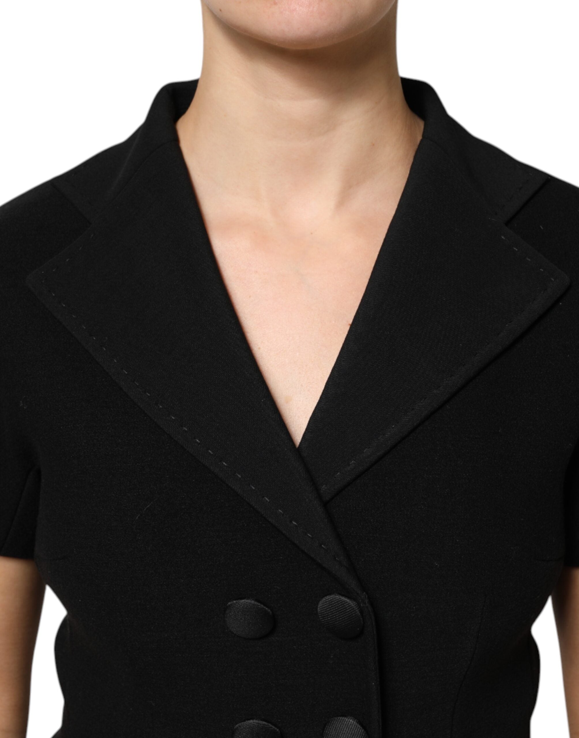 Dolce &amp; Gabbana Manteau croisé en laine noire