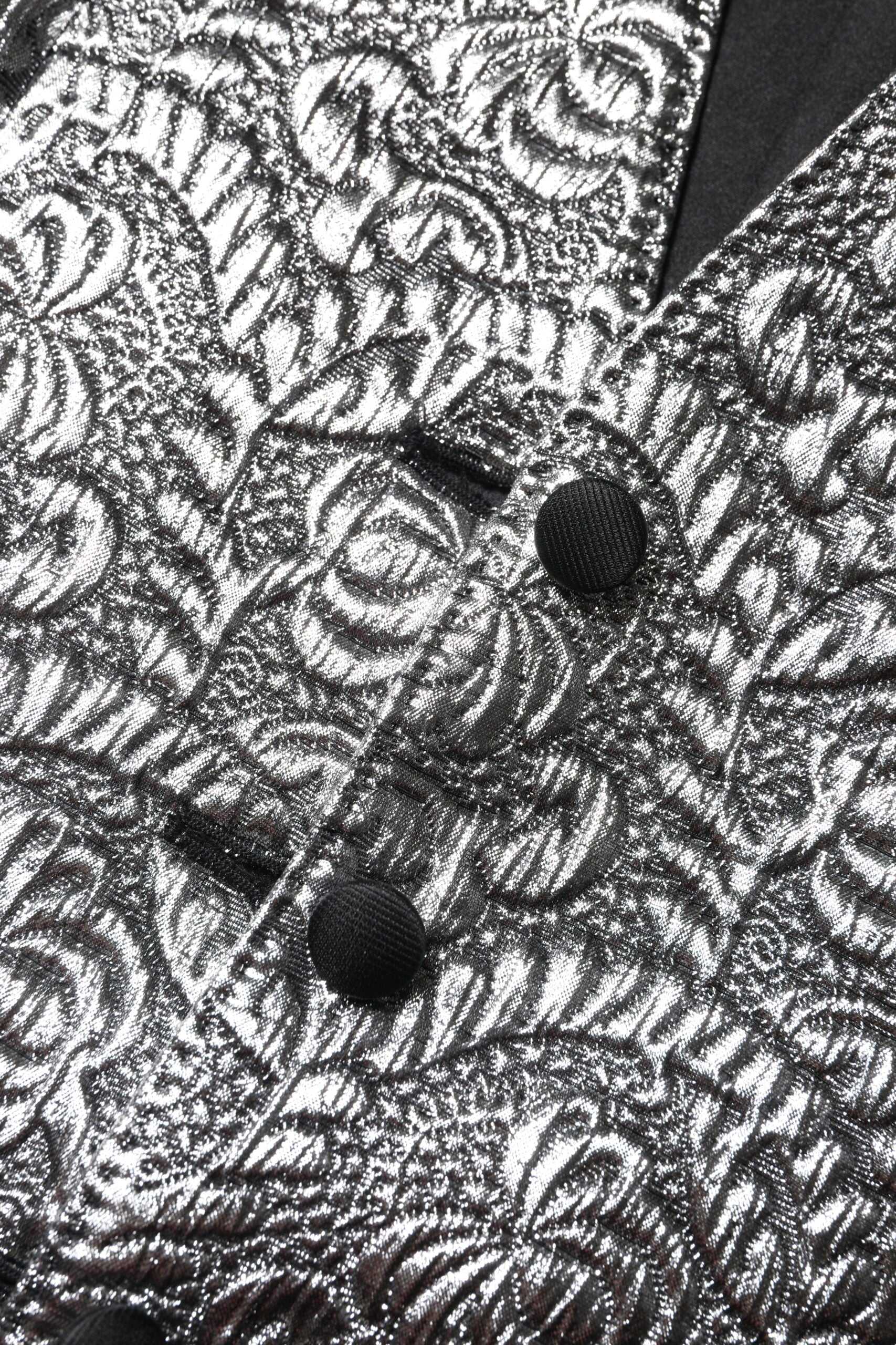 Dolce &amp; Gabbana – Ärmelloses Trägertop aus Jacquard mit Blumenmuster in Silber