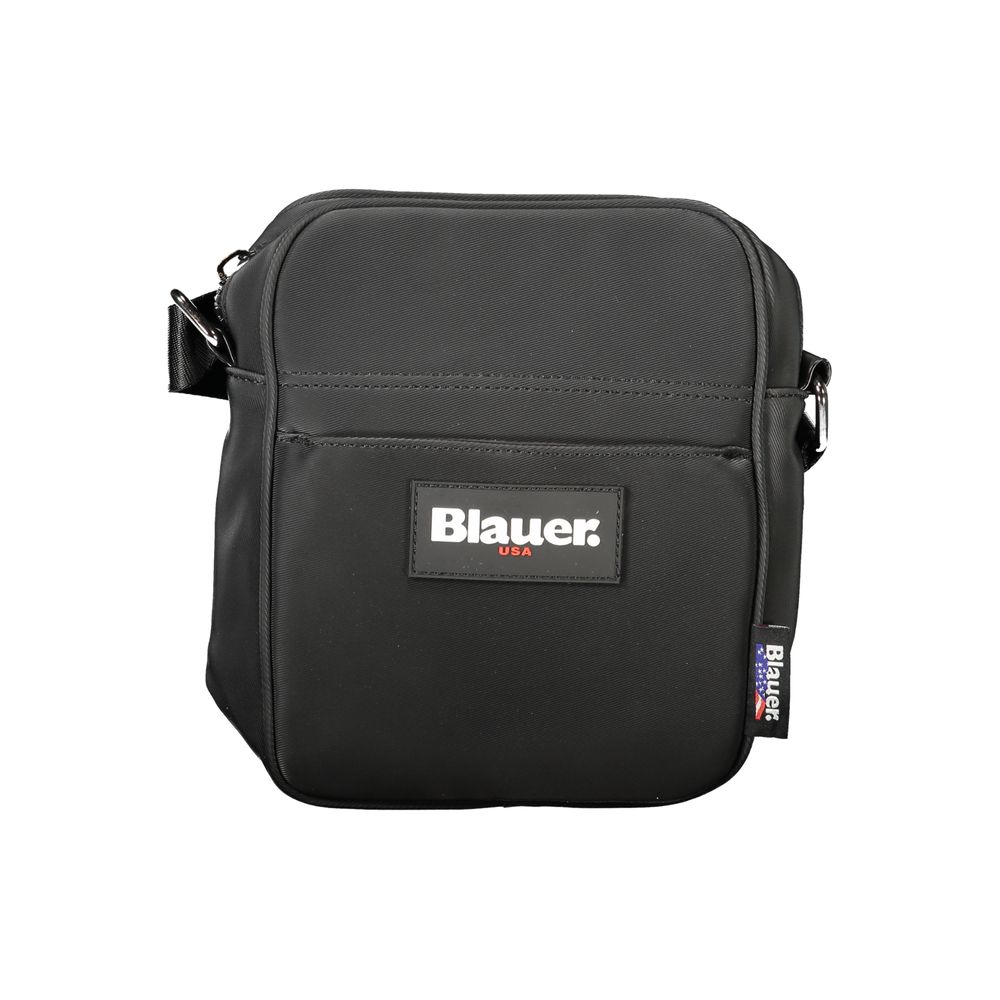 Blauer Herren-Umhängetasche aus schwarzem Polyester