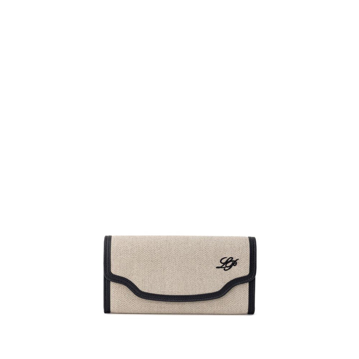 Loro Piana Beige Fabric And Leather Wallet