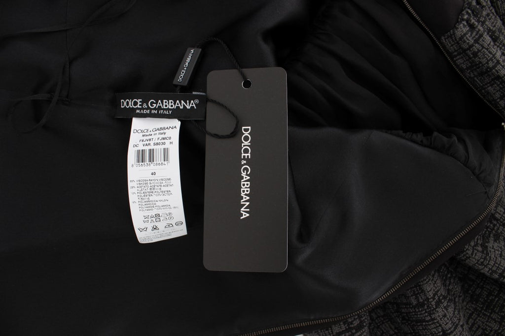 Dolce &amp; Gabbana Elegantes schwarzes bodenlanges Etuikleid