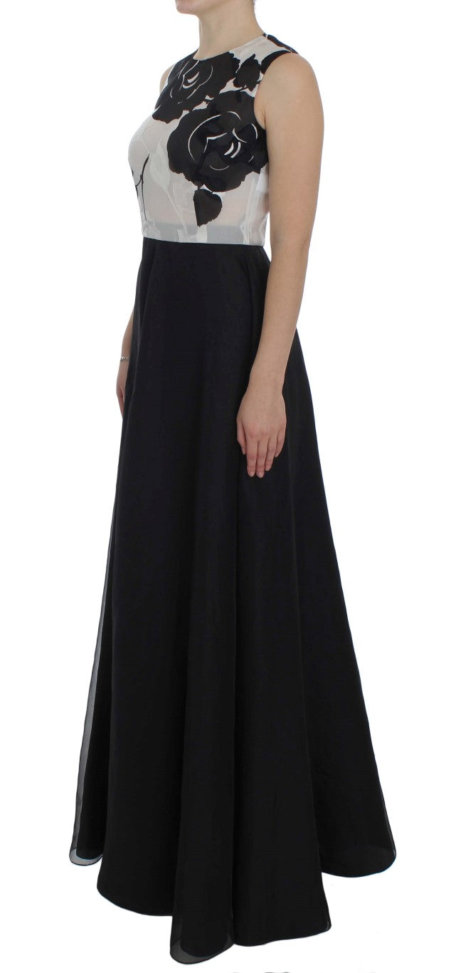 Robe longue élégante en soie à fleurs Dolce &amp; Gabbana