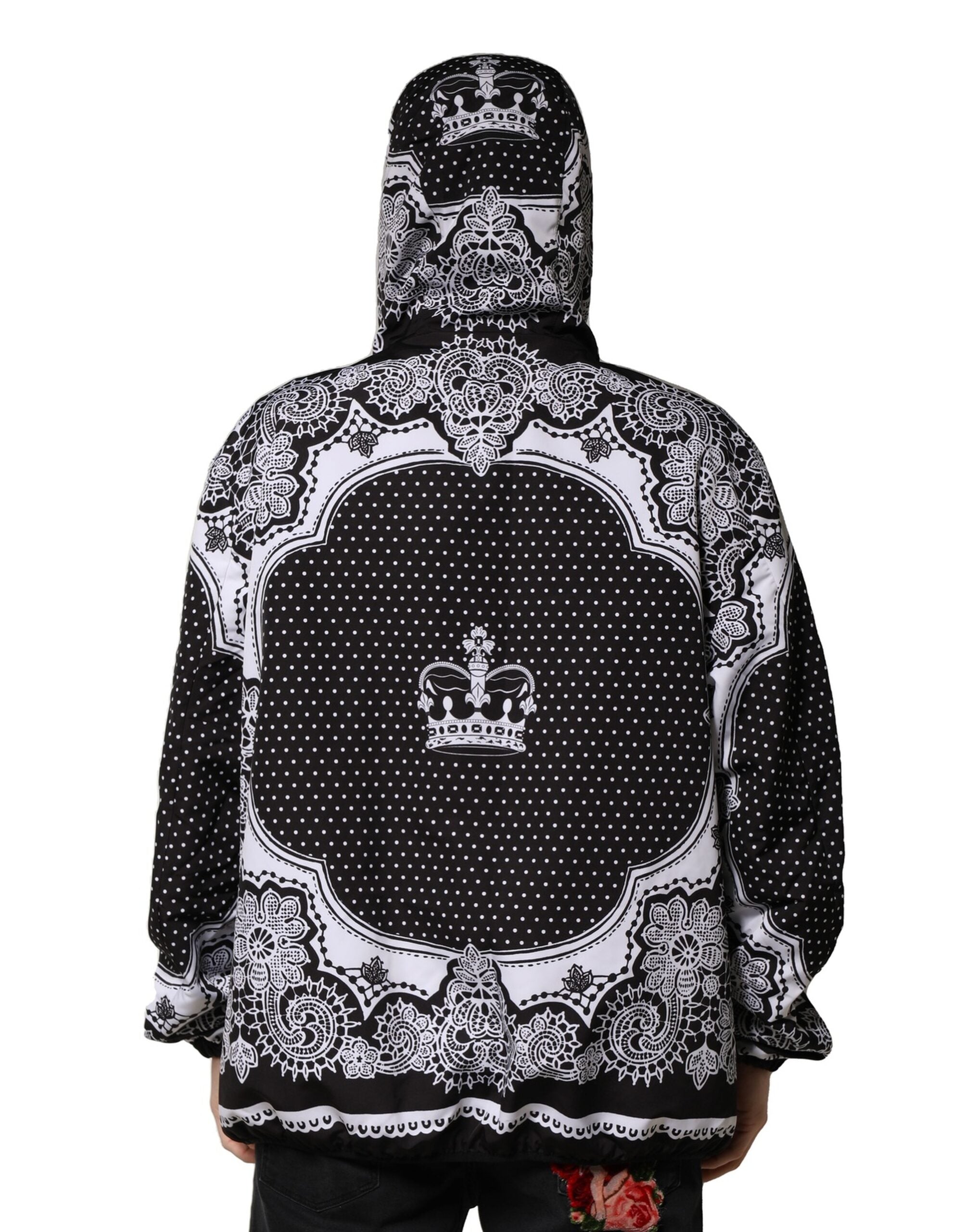 Dolce &amp; Gabbana Blouson aviateur à capuche noir à imprimé bandana
