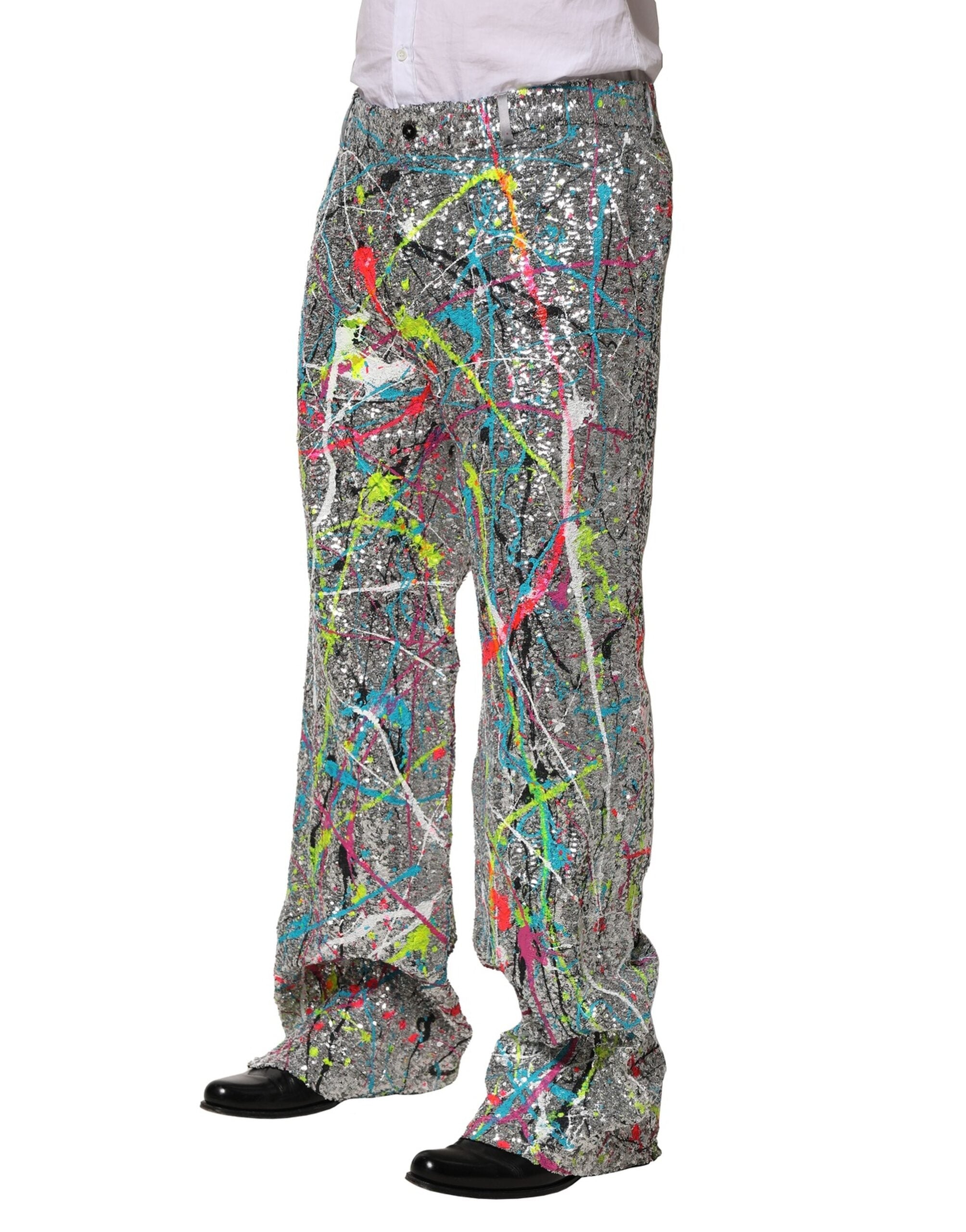 Dolce &amp; Gabbana – Mehrfarbige Hose mit Paillettenverzierung