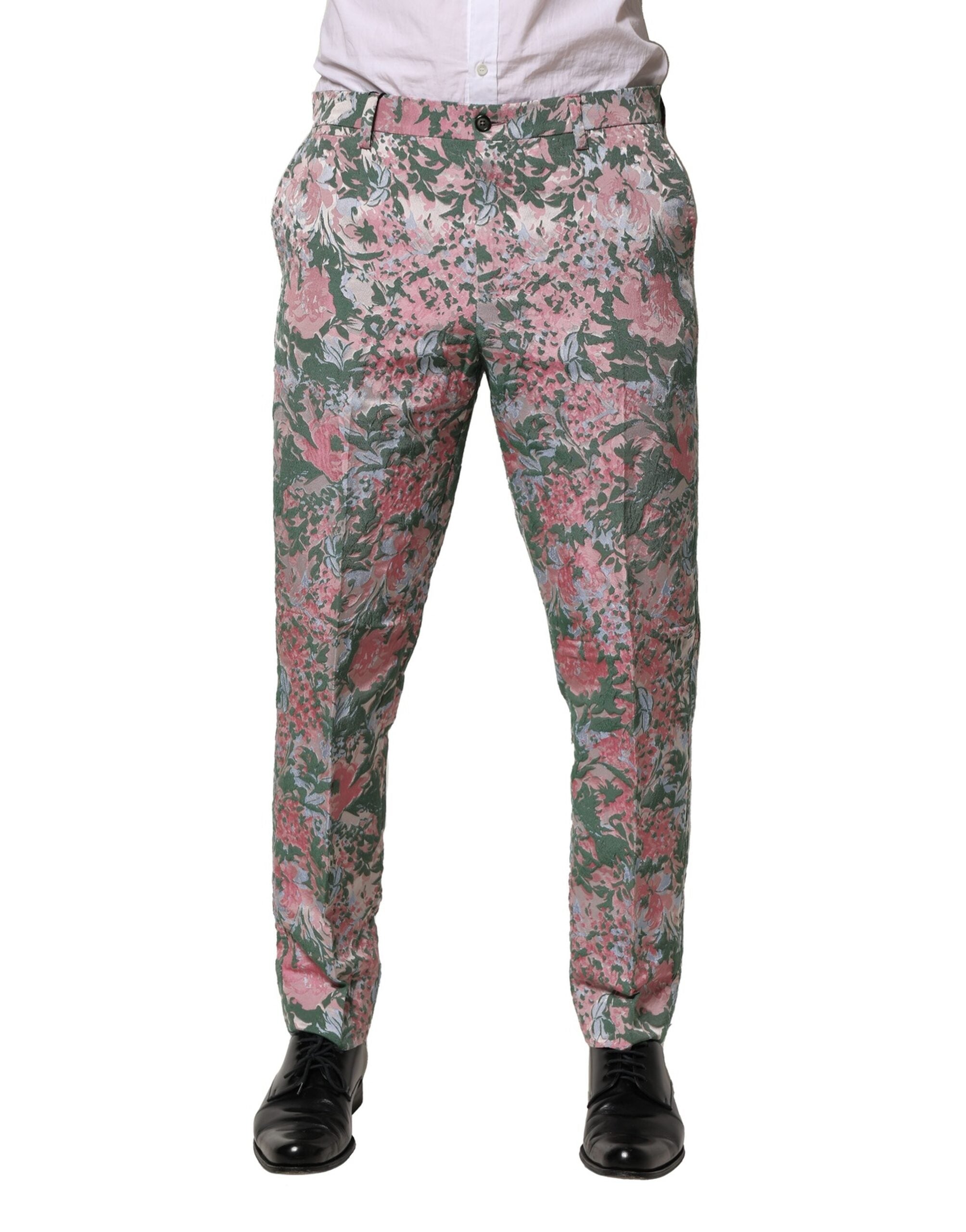Dolce &amp; Gabbana – Mehrfarbige Jacquardhose mit Blumenmuster