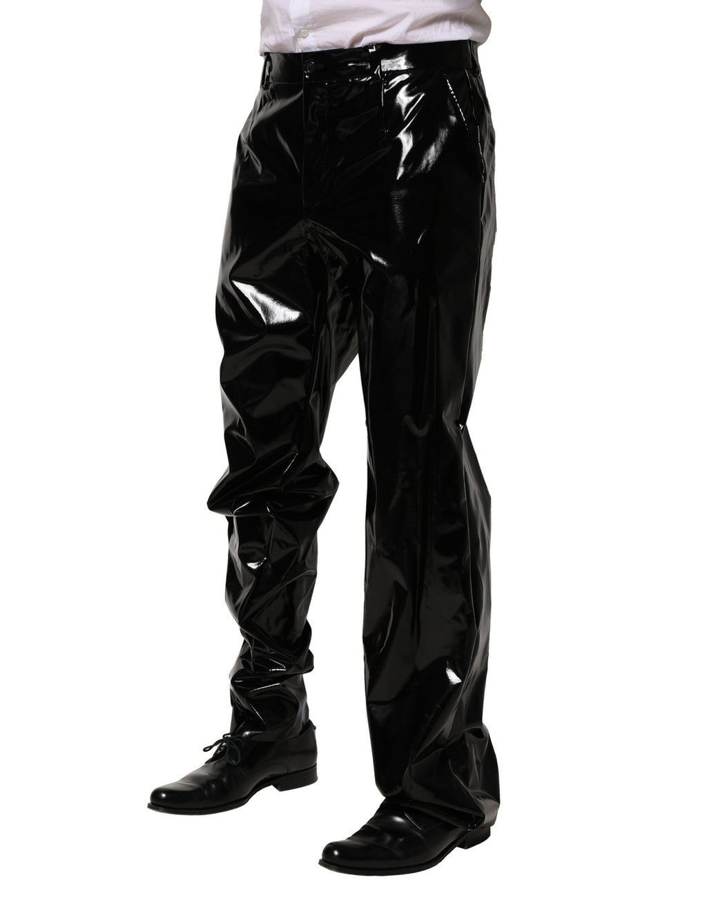 Dolce &amp; Gabbana Schwarze, gerade Herrenhose aus Nylon