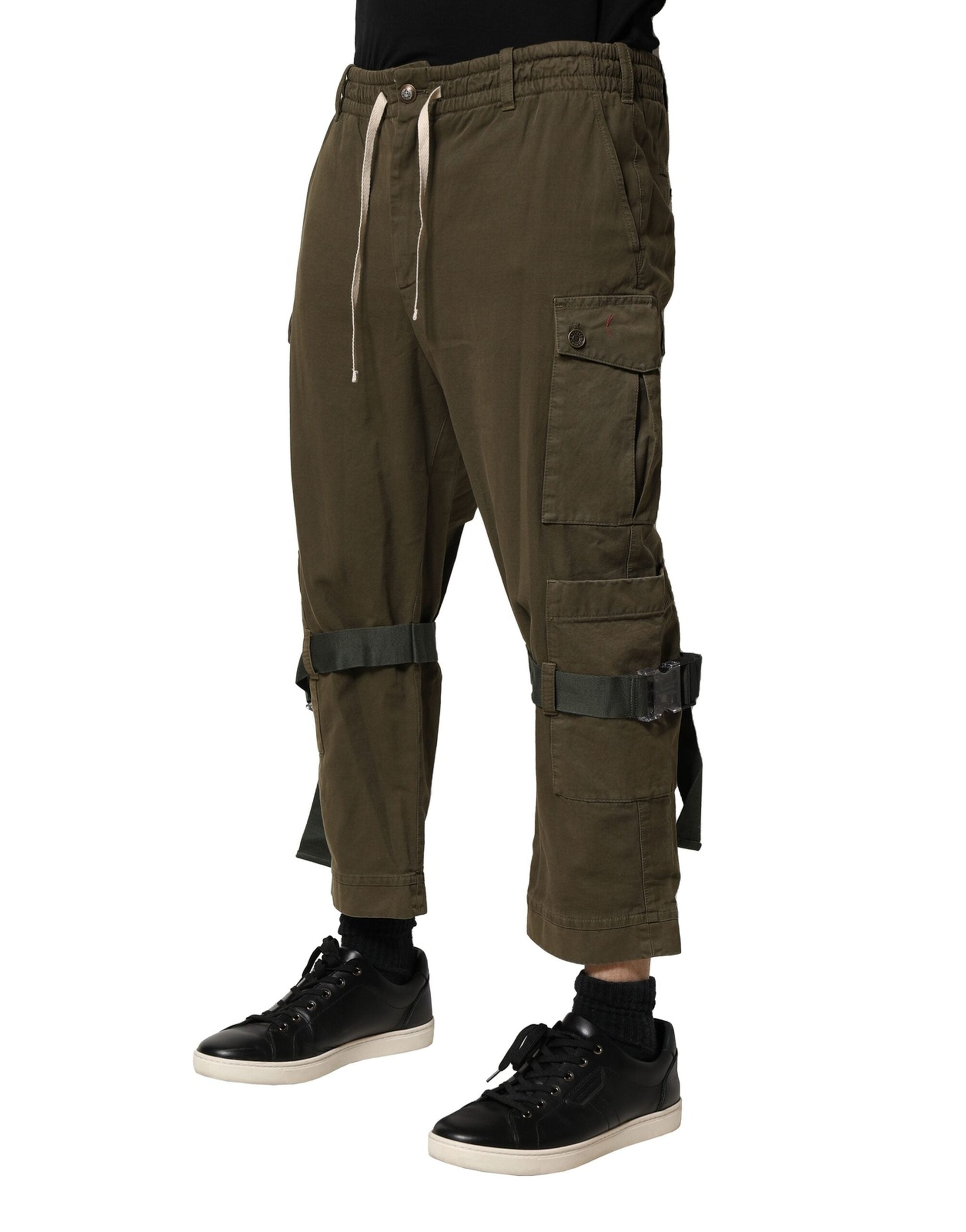 Dolce &amp; Gabbana – Braune Cargohose aus Baumwolle mit Kordelzug