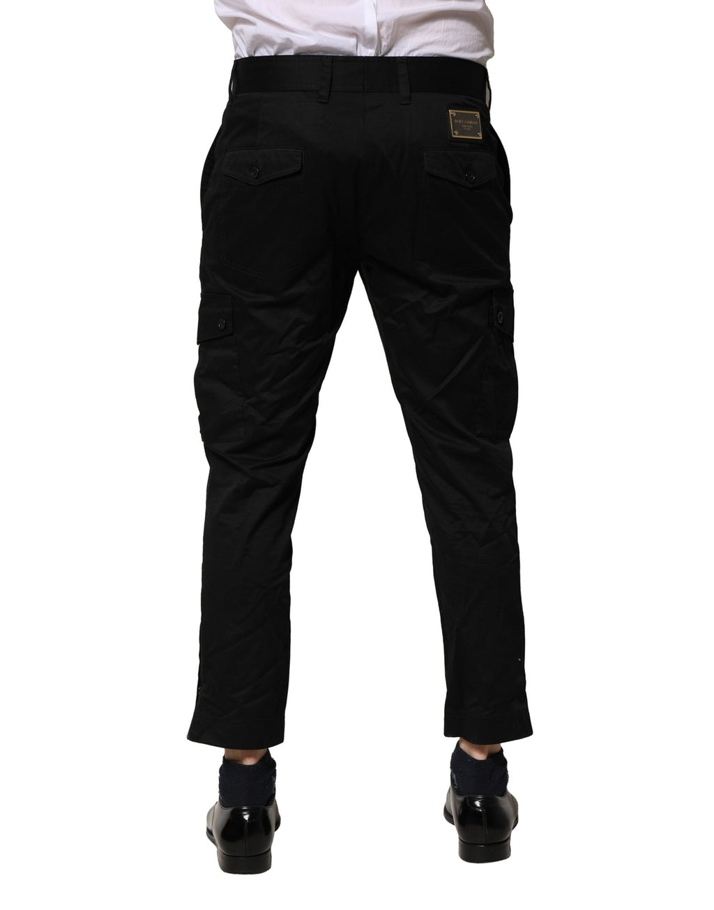 Dolce &amp; Gabbana – Schmale Anzughose aus schwarzer Baumwolle
