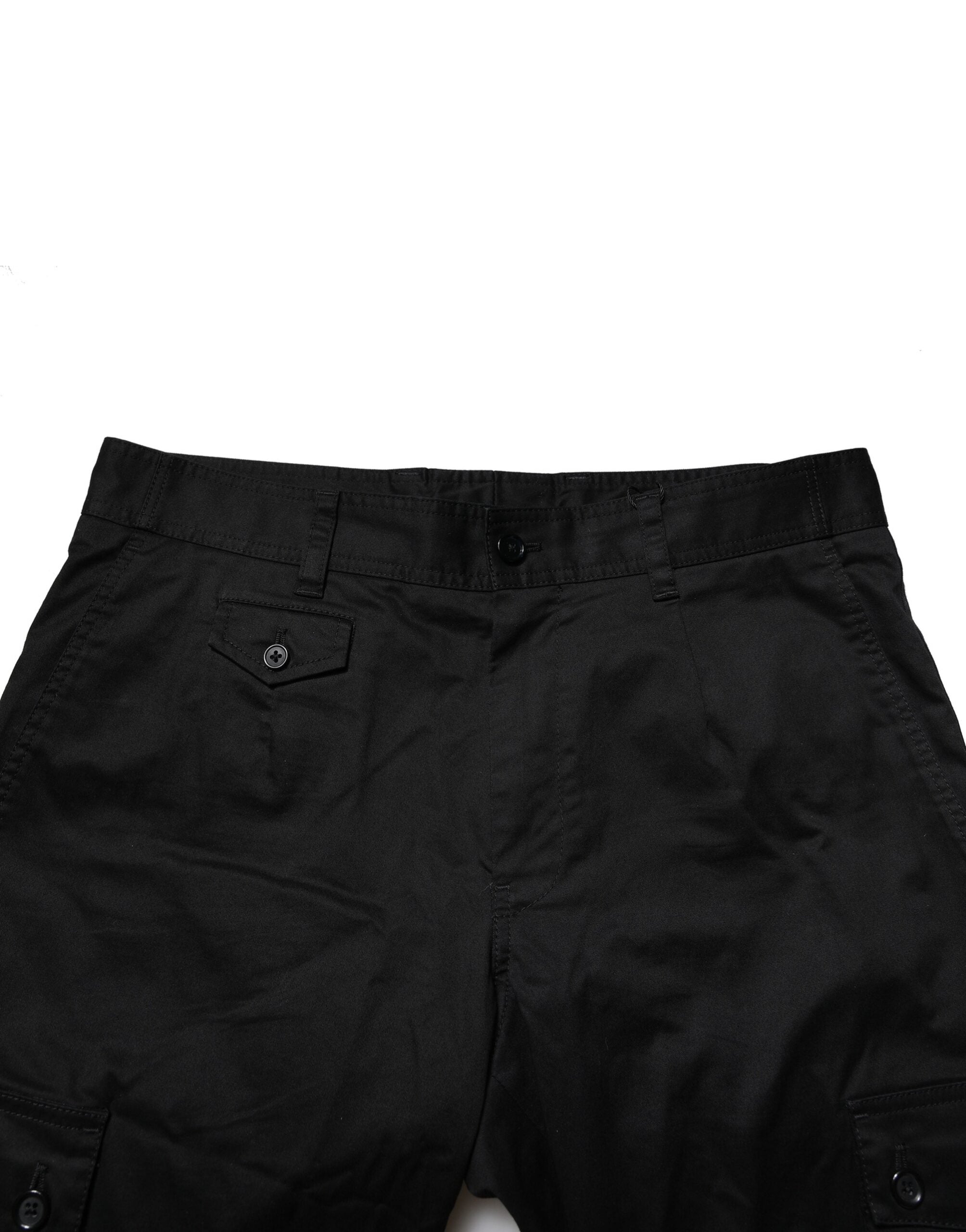 Dolce &amp; Gabbana – Schmale Anzughose aus schwarzer Baumwolle