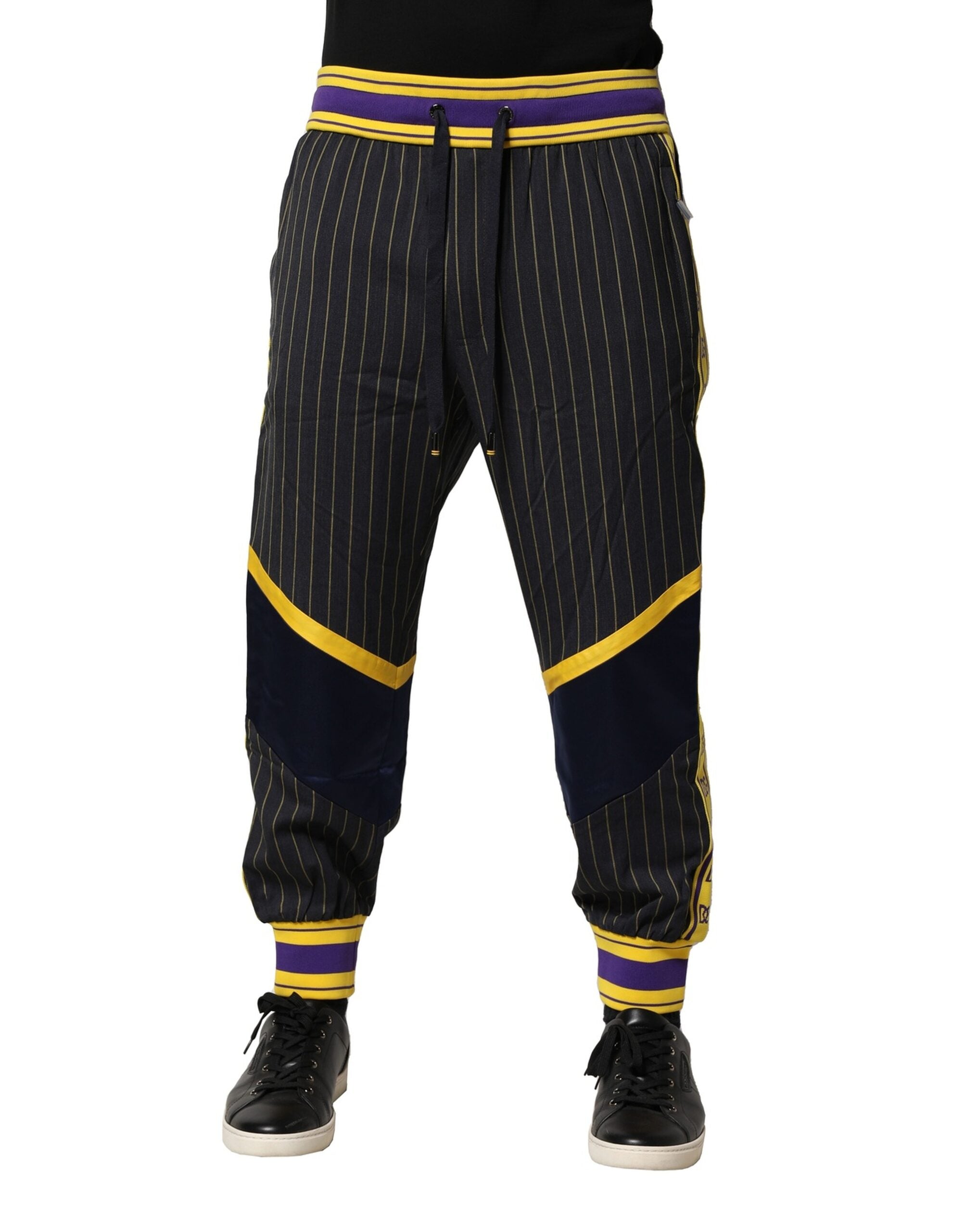Dolce &amp; Gabbana – Jogginghose aus Wolle mit mehrfarbigen Streifen