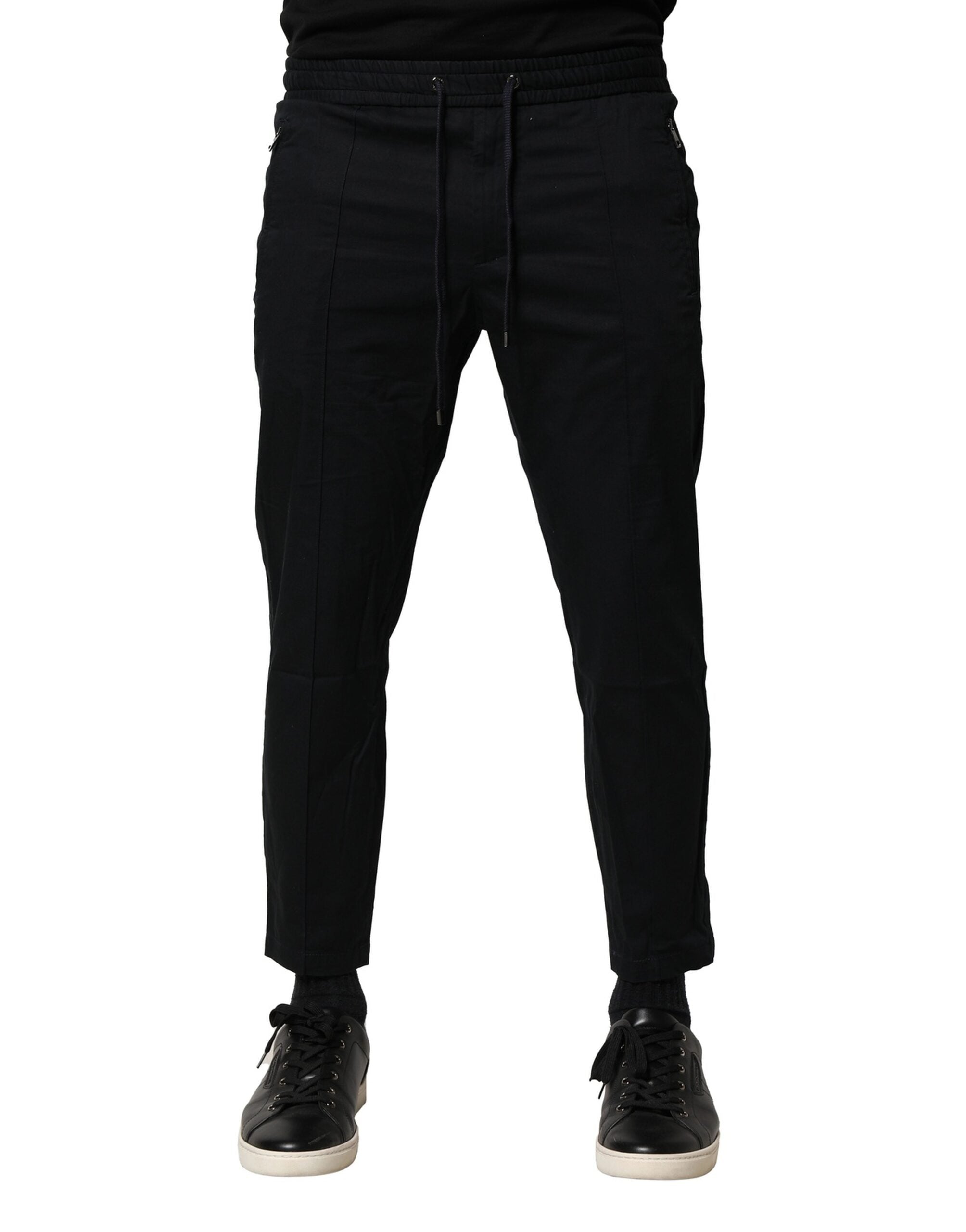 Dolce &amp; Gabbana – Schwarze Jogginghose aus Baumwolle mit mittlerer Taille